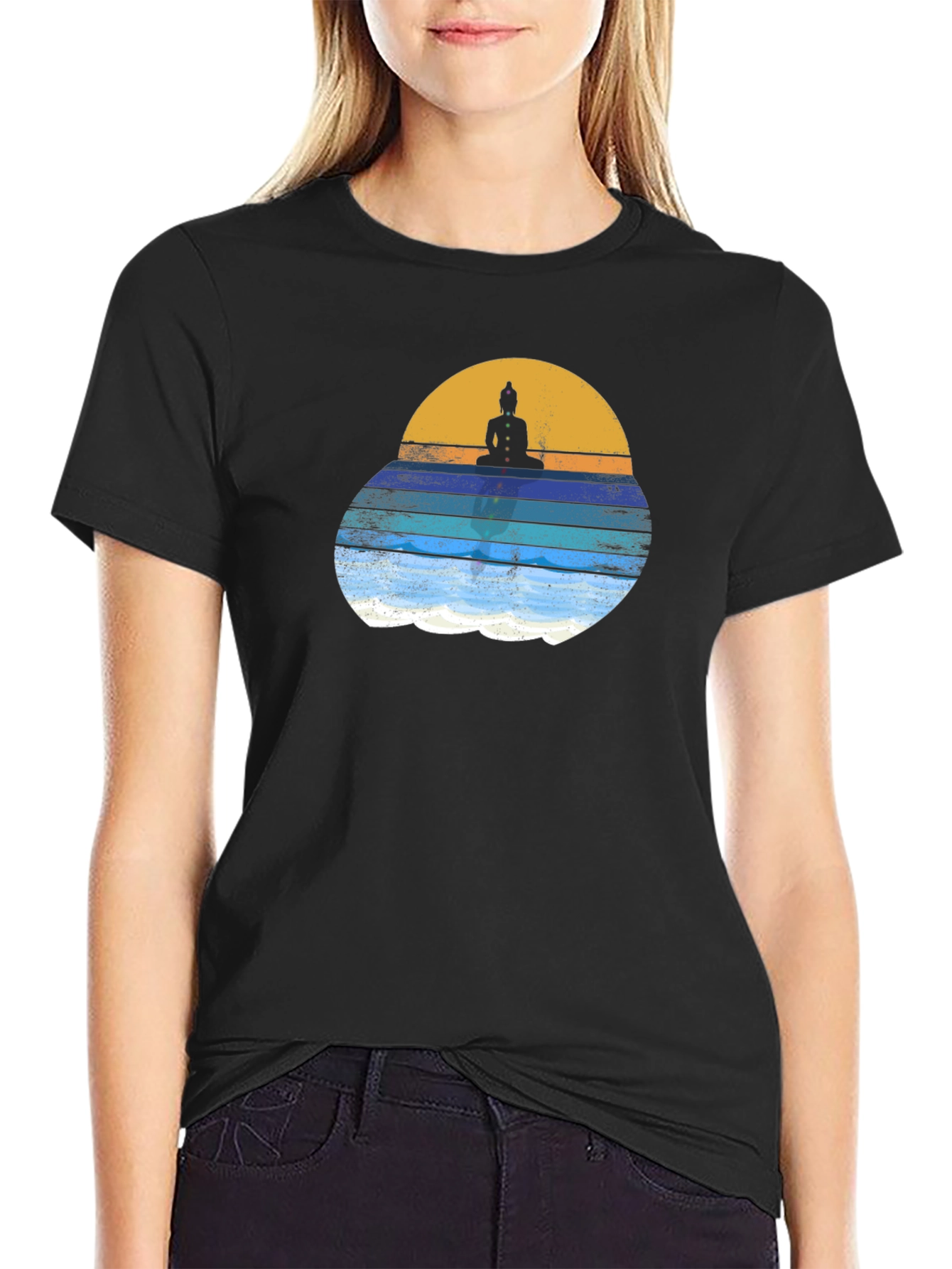 Buddha Sunset Graphic Tee - Relaxed Fit