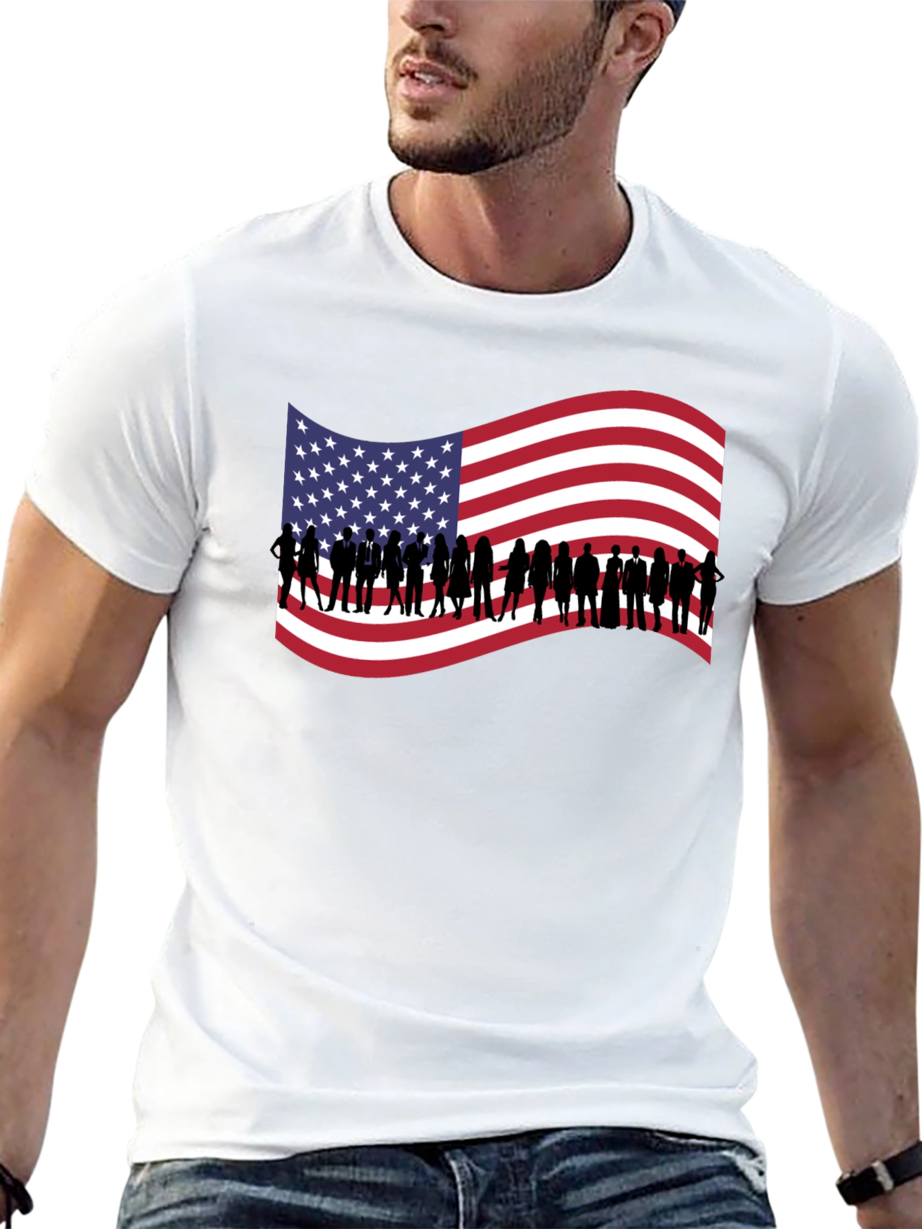 American Flag Silhouette T-Shirt