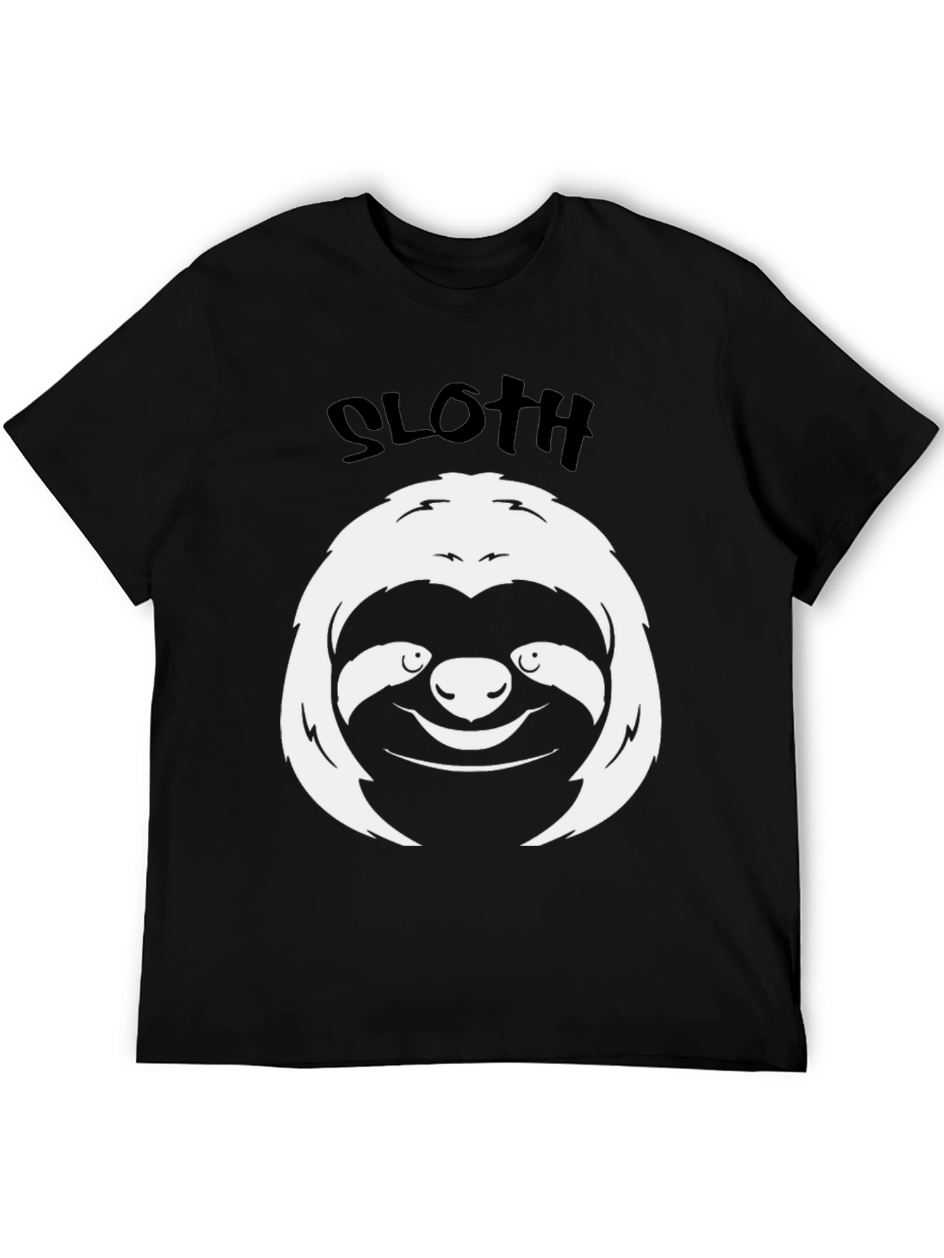 Sloth Graphic Tee - Black Cotton Comfort