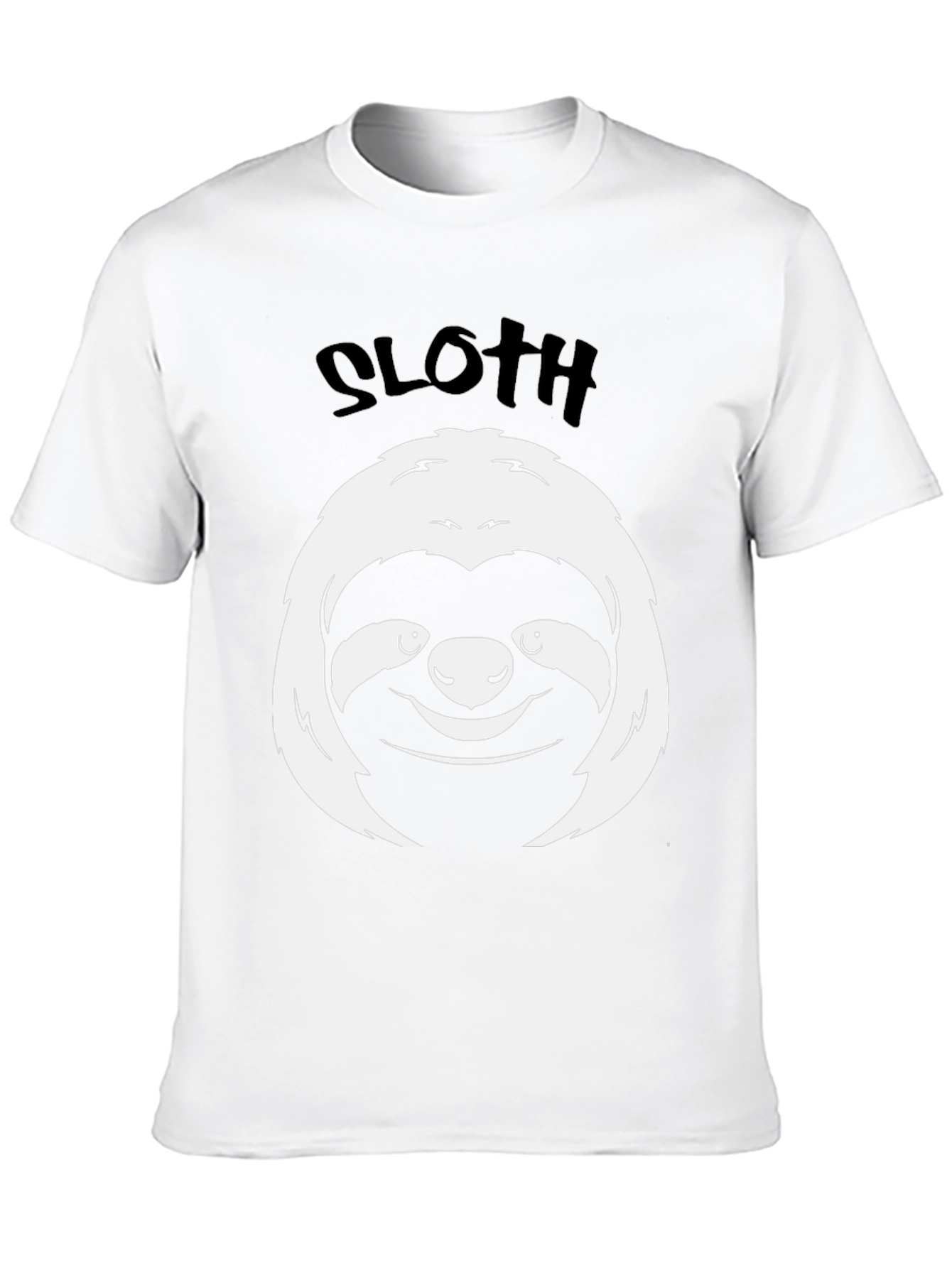 Sloth Graphic Tee - Black Cotton Comfort