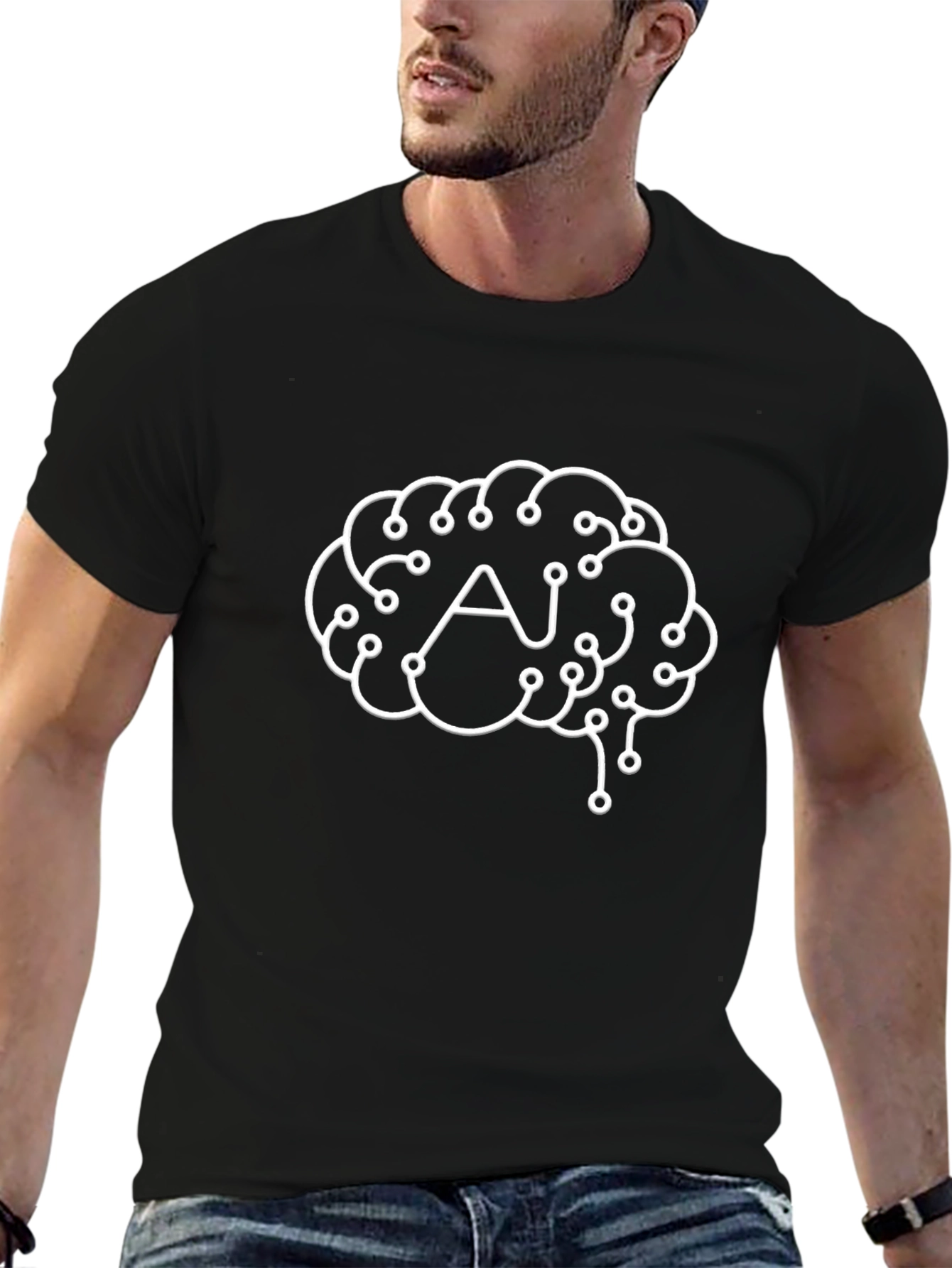AI Brain T-Shirt - Tech Style Graphic Tee