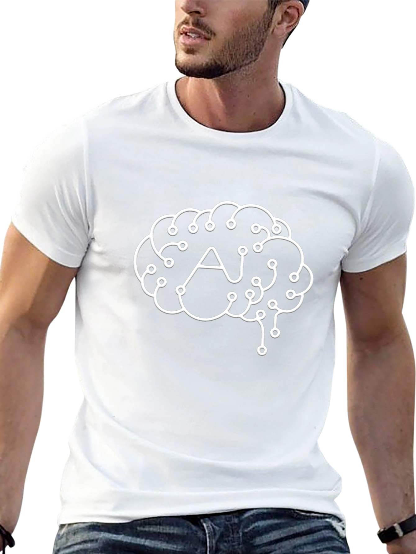 AI Brain T-Shirt - Tech Style Graphic Tee