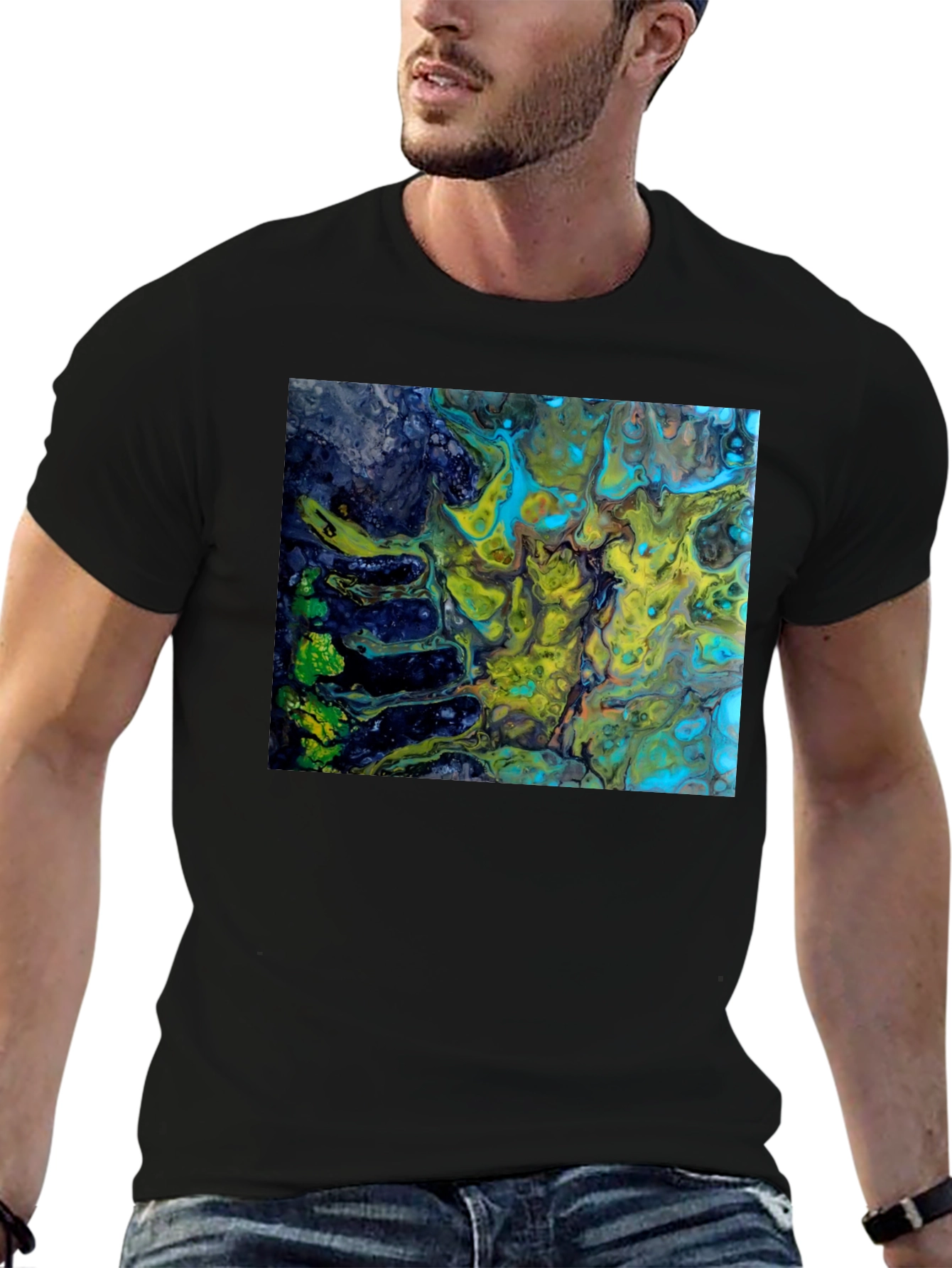 Abstract Art Print Black T-Shirt