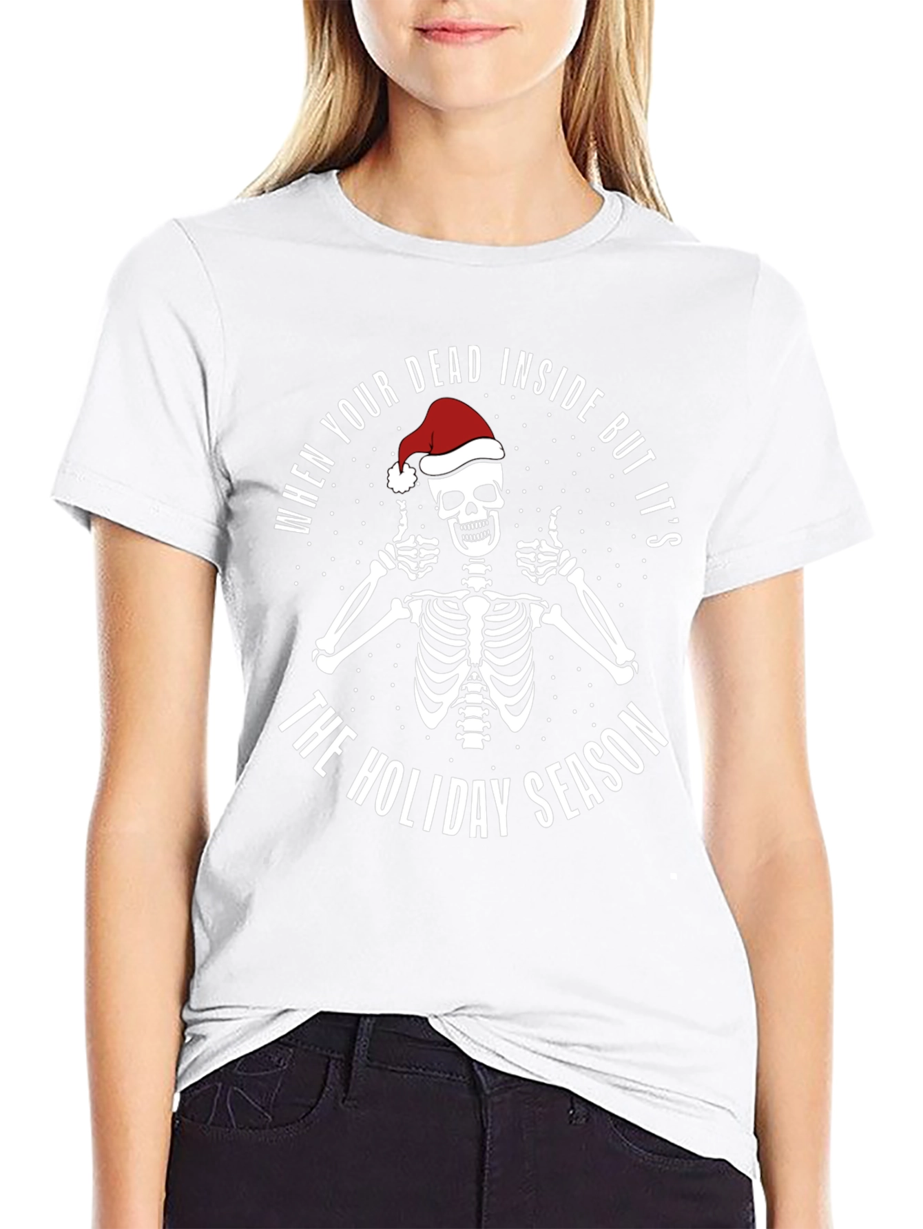 Funny Holiday Skeleton Graphic Tee