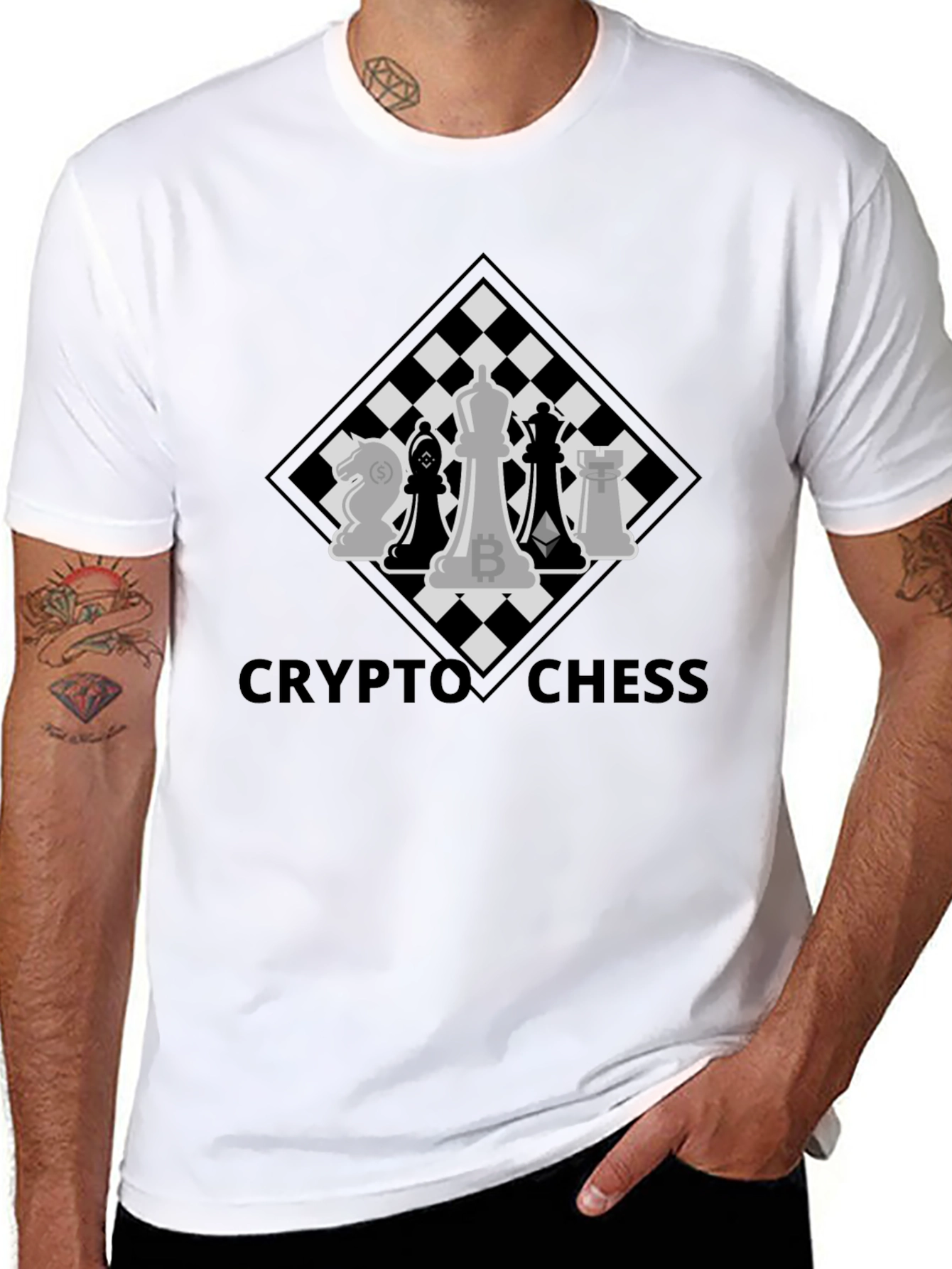 Crypto Chess T-Shirt - Bitcoin Ethereum Design