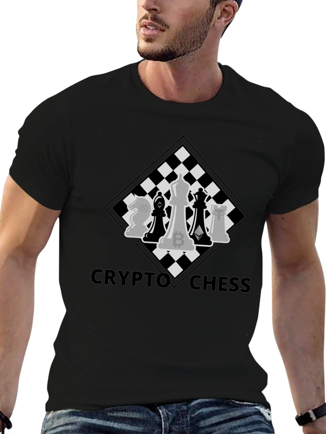 Crypto Chess T-Shirt - Bitcoin Ethereum Design
