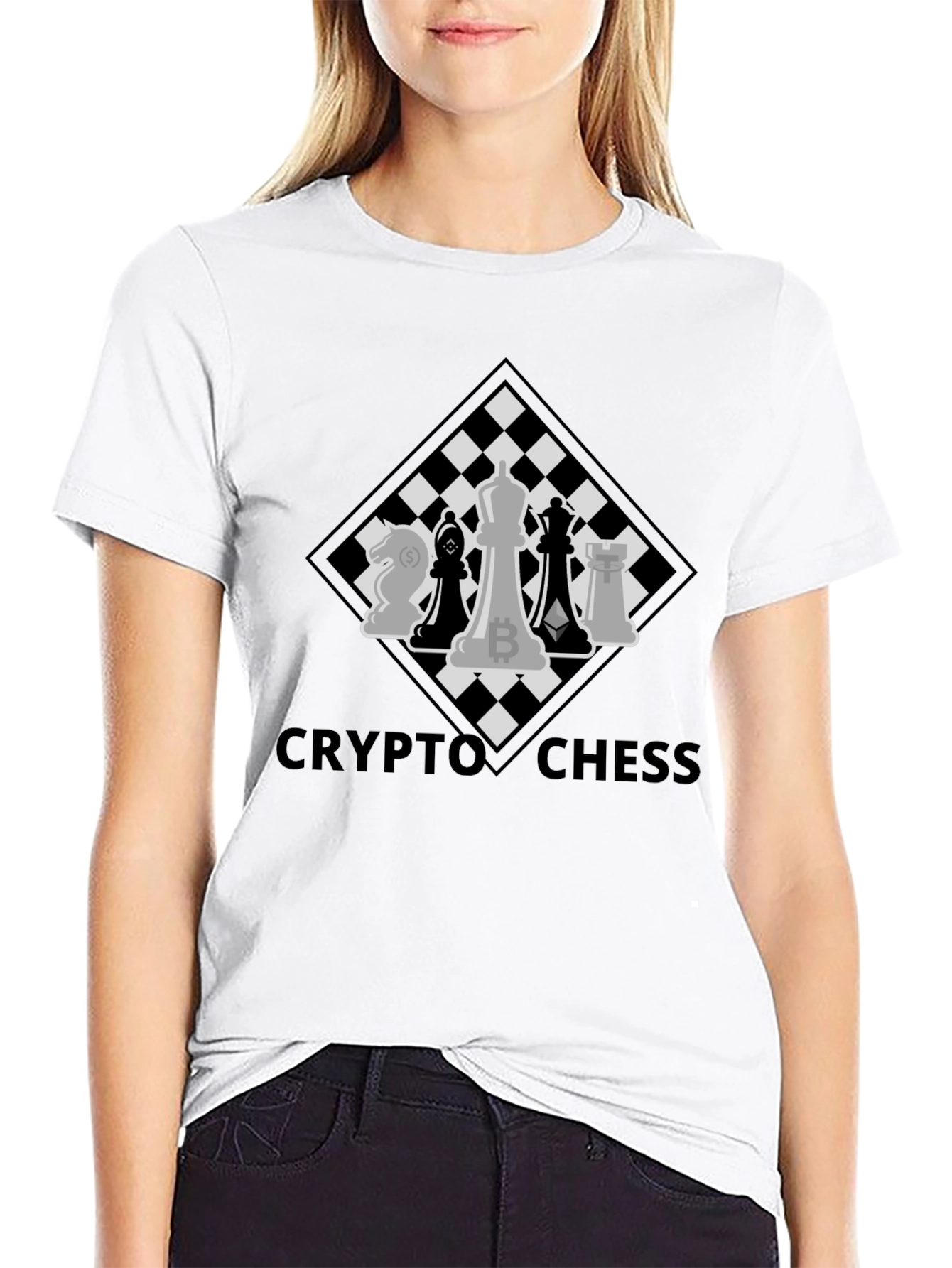 Crypto Chess T-Shirt - Bitcoin Ethereum Design