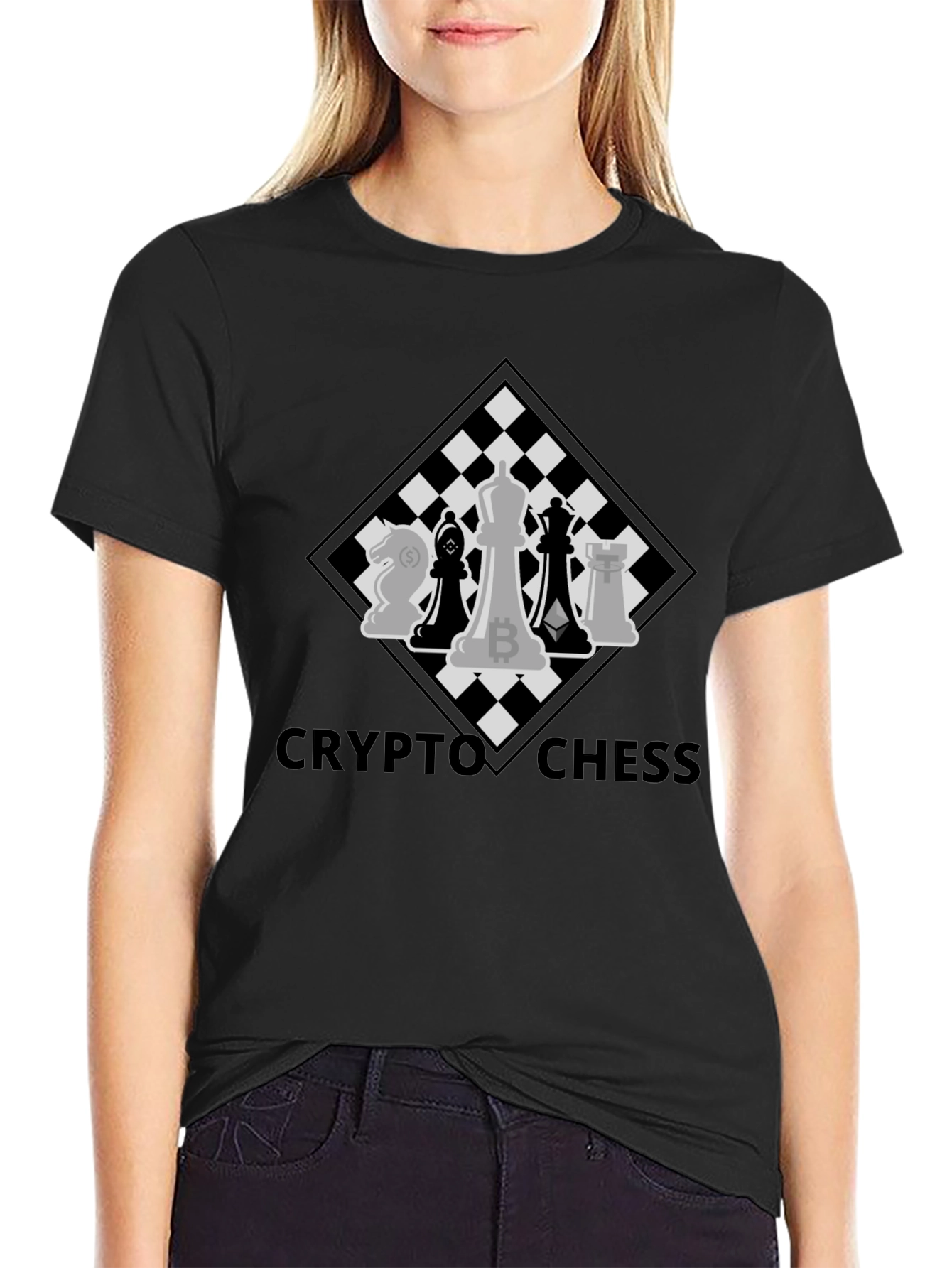 Crypto Chess T-Shirt - Bitcoin Ethereum Design