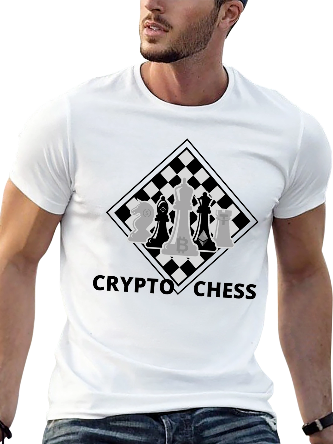 Crypto Chess T-Shirt - Bitcoin Ethereum Design