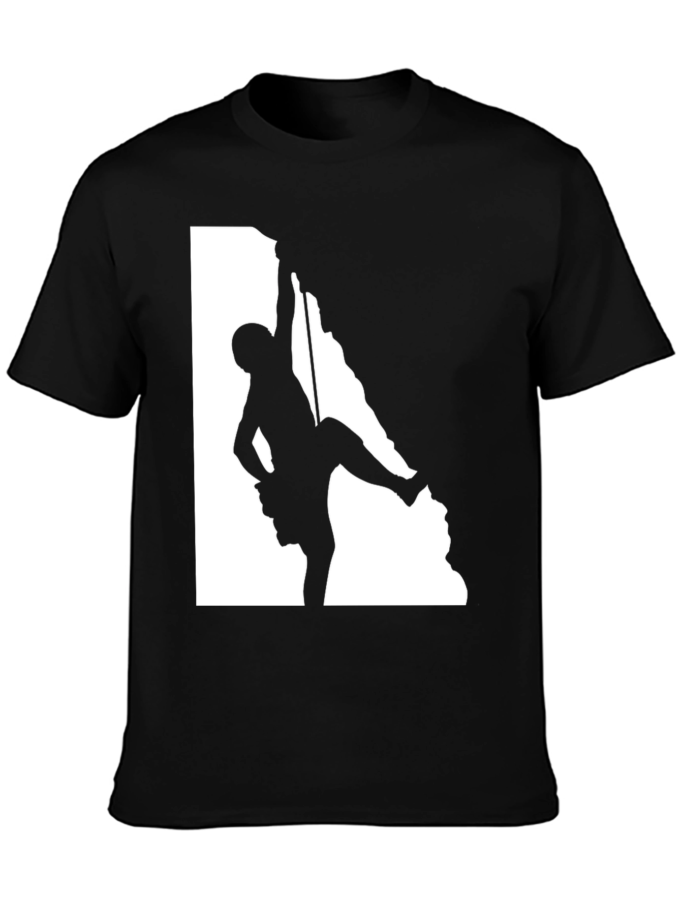 Climbing Silhouette Graphic Tee - Black Cotton Blend