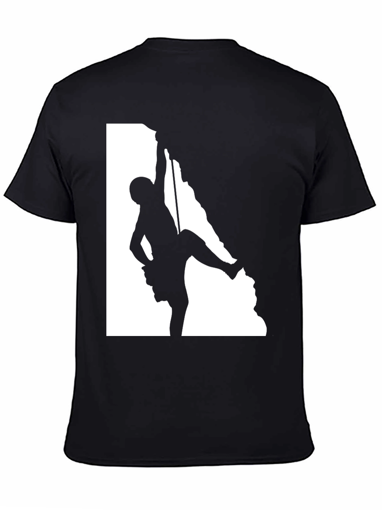 Climbing Silhouette Graphic Tee - Black Cotton Blend
