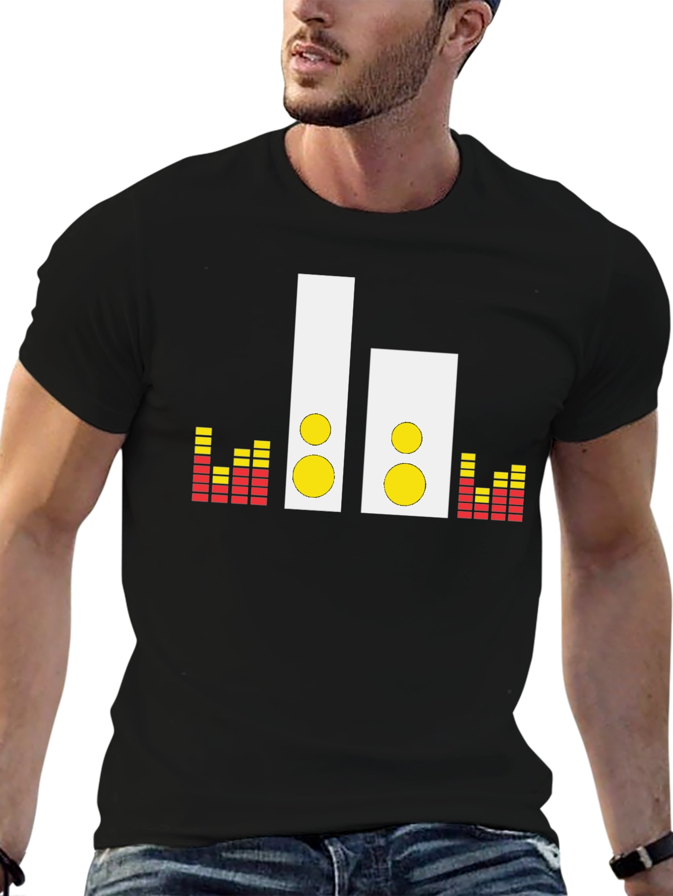 Speaker Graphic Tee - Music Lovers Black T-Shirt