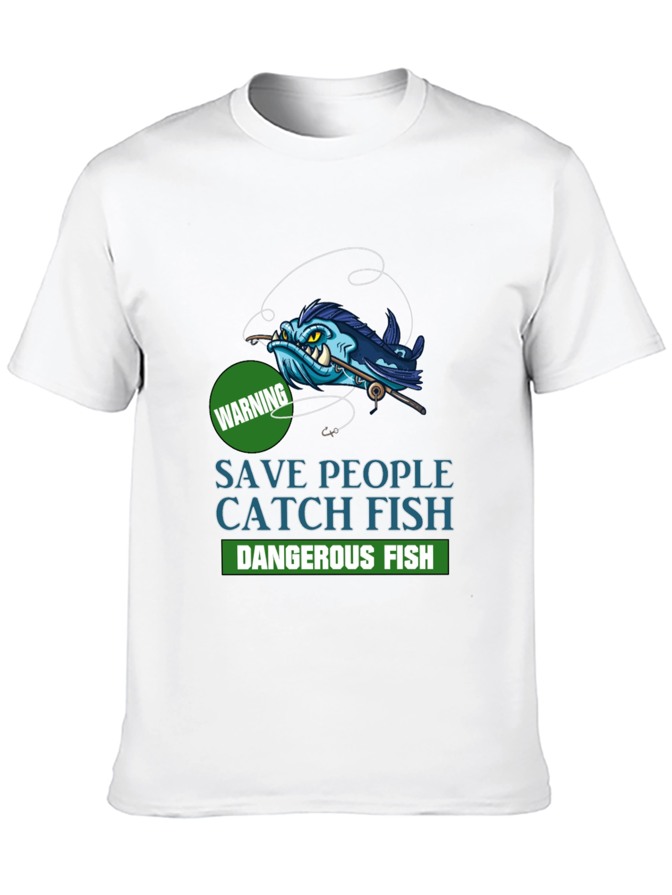 Save People Catch Fish Graphic T-Shirt - Black