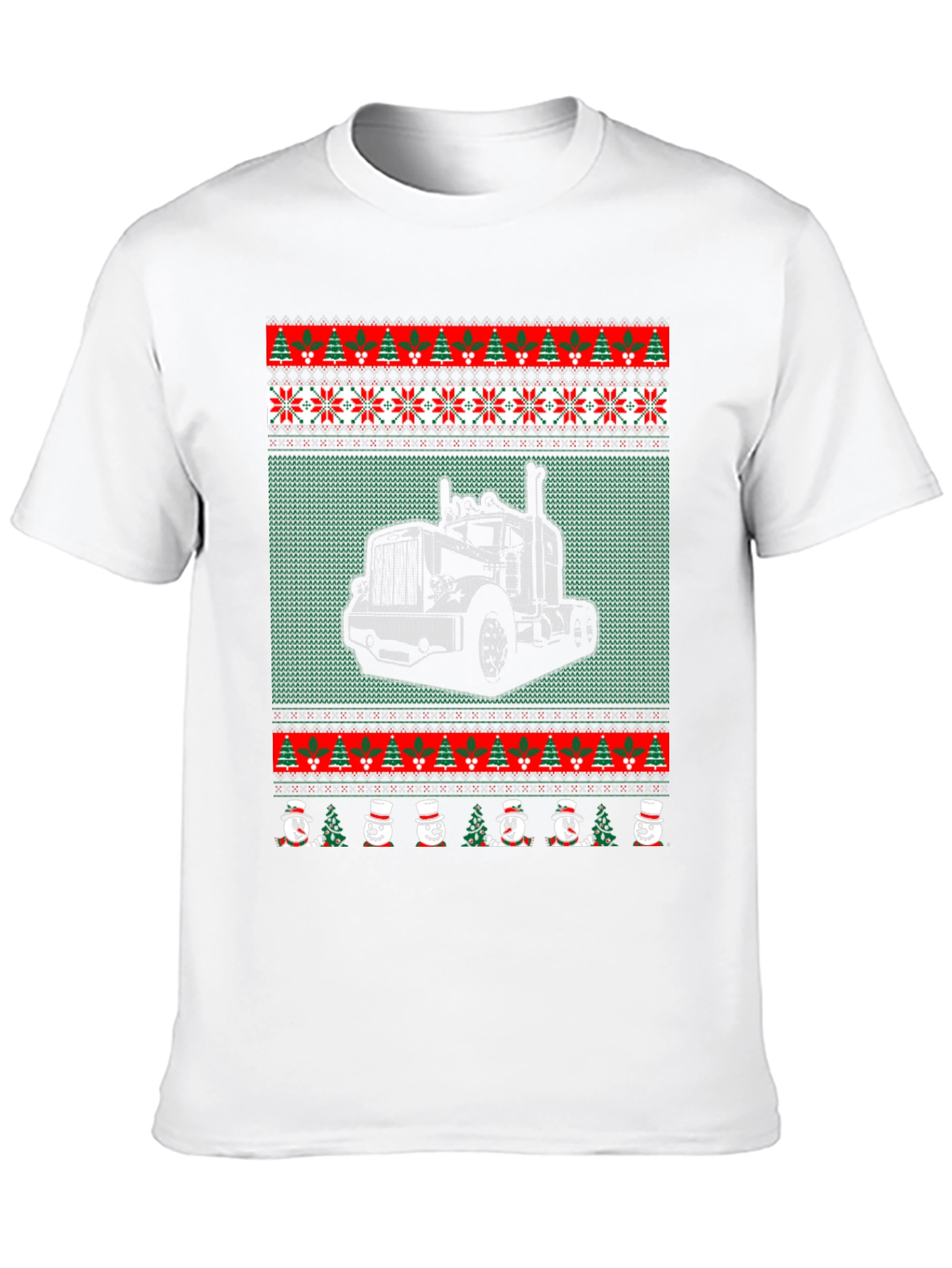 Truck Ugly Christmas Sweater Style T-Shirt