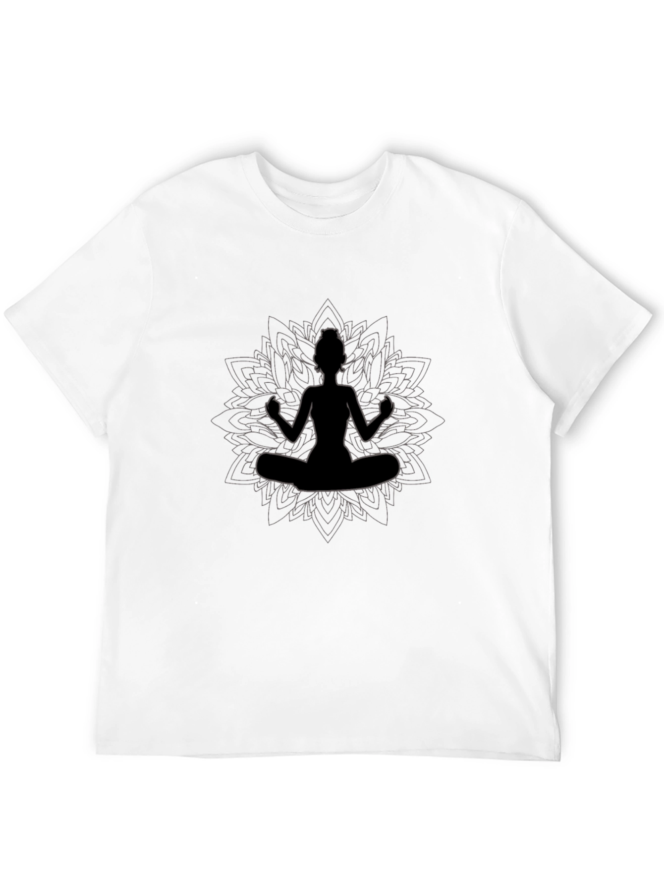 Yoga Meditation T-Shirt - Black Cotton Blend