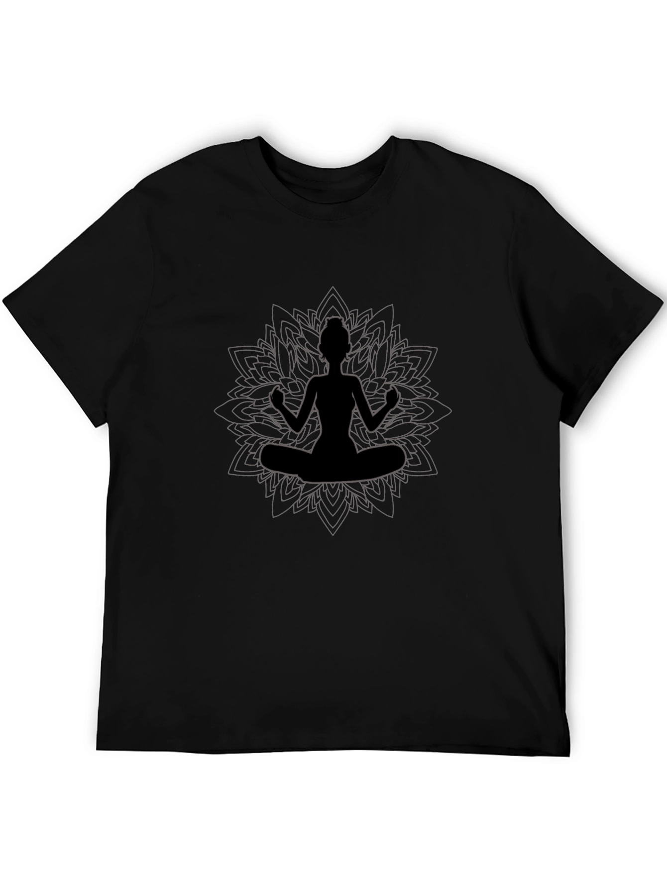 Yoga Meditation T-Shirt - Black Cotton Blend