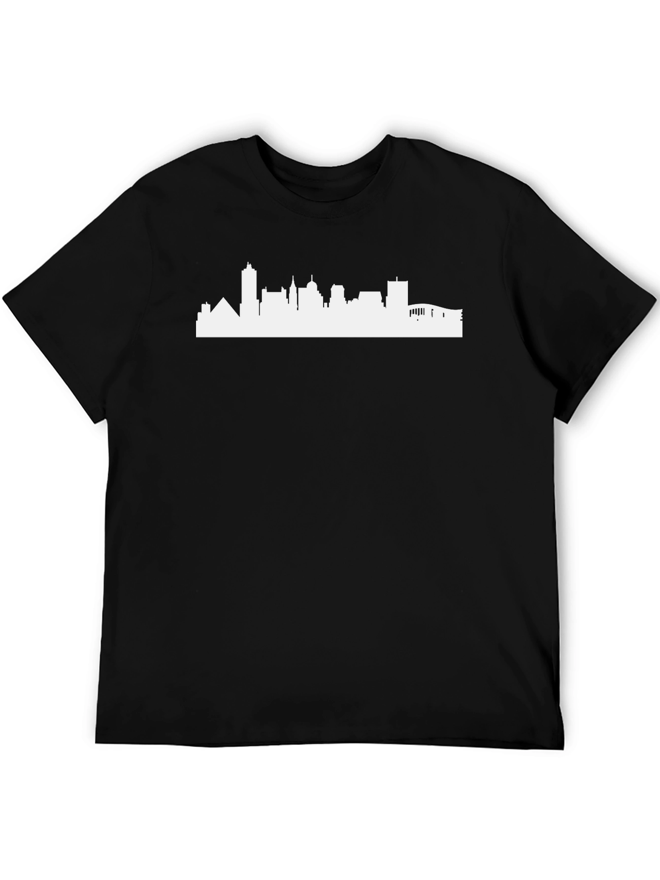 City Skyline Graphic Tee - Modern Mens Black T-Shirt