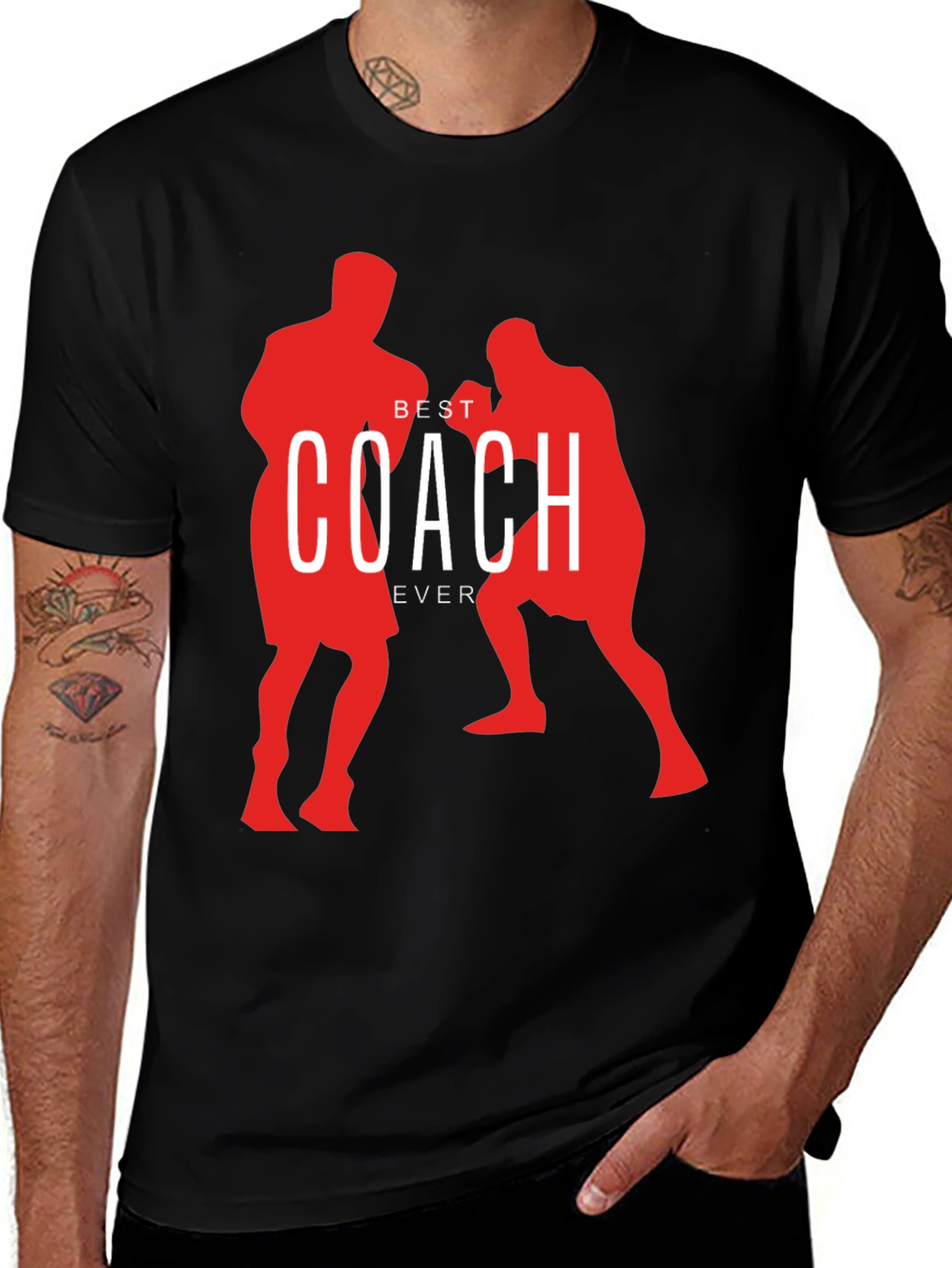Best Coach Ever Boxing Silhouette T-Shirt