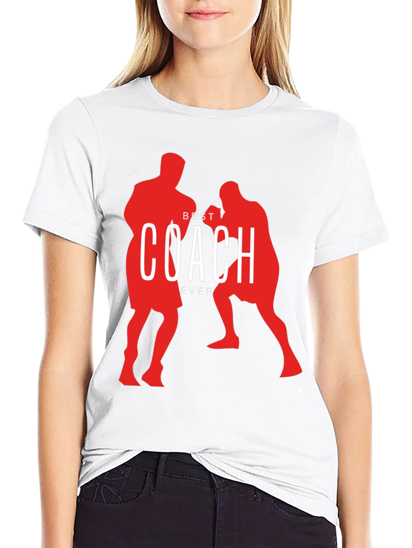 Best Coach Ever Boxing Silhouette T-Shirt