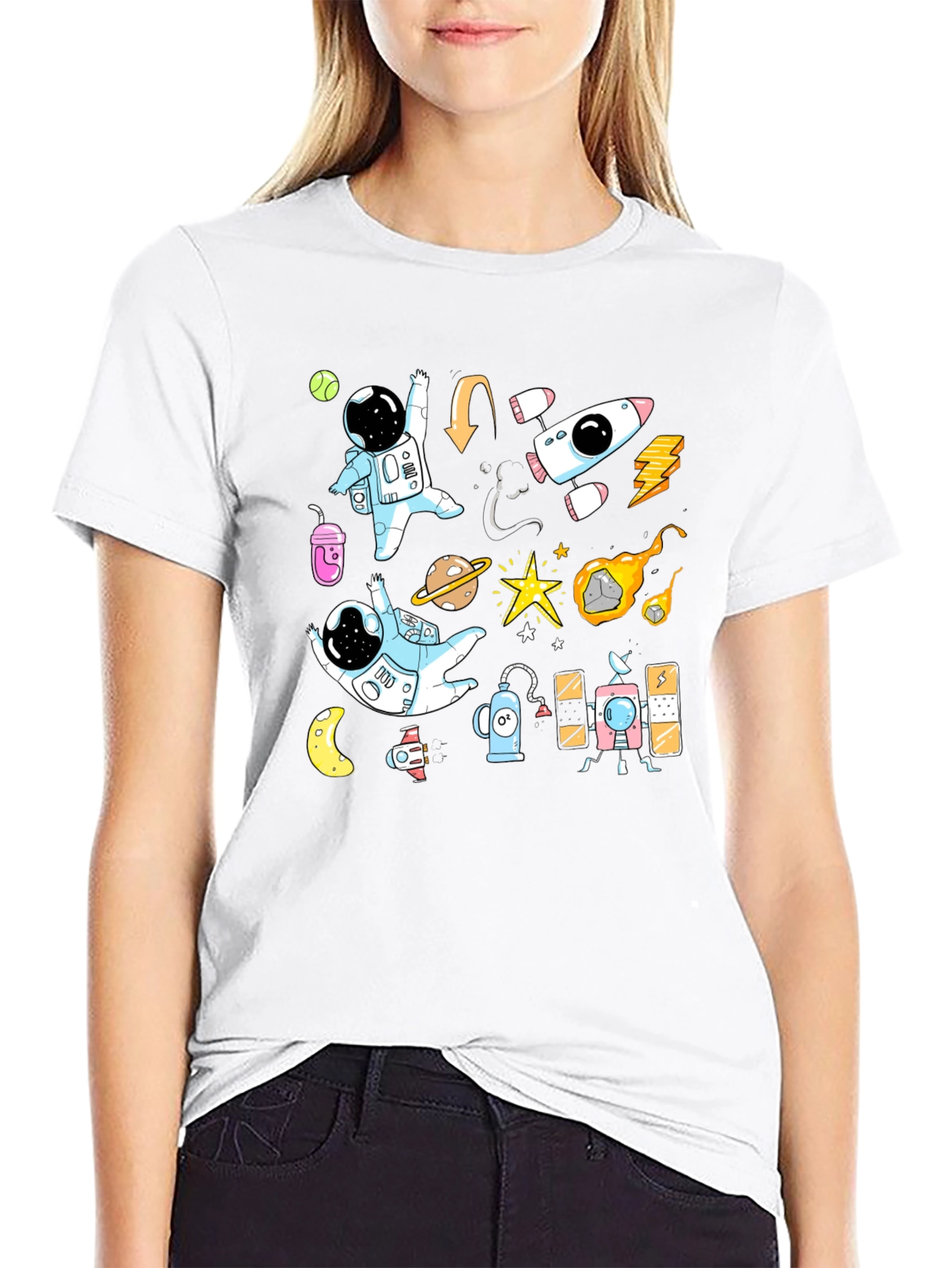 Astronaut Space Adventure Black T-Shirt