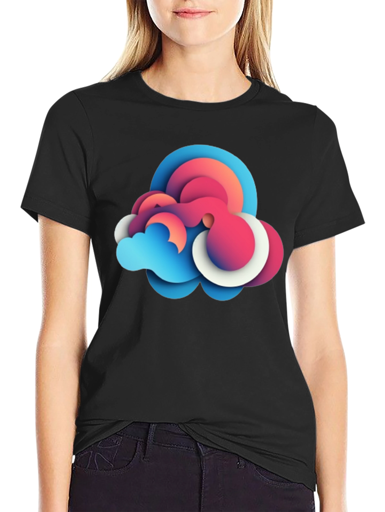 Abstract Cloud Graphic Tee - Modern Design