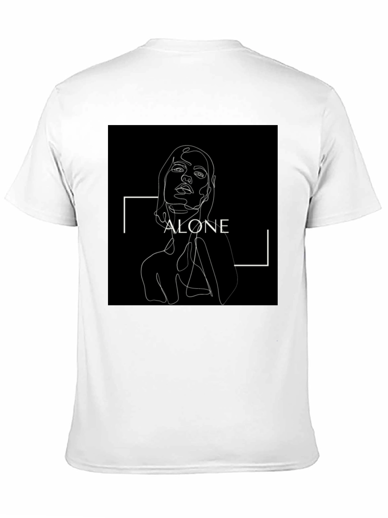 Minimalist Alone Graphic Print Black T-Shirt