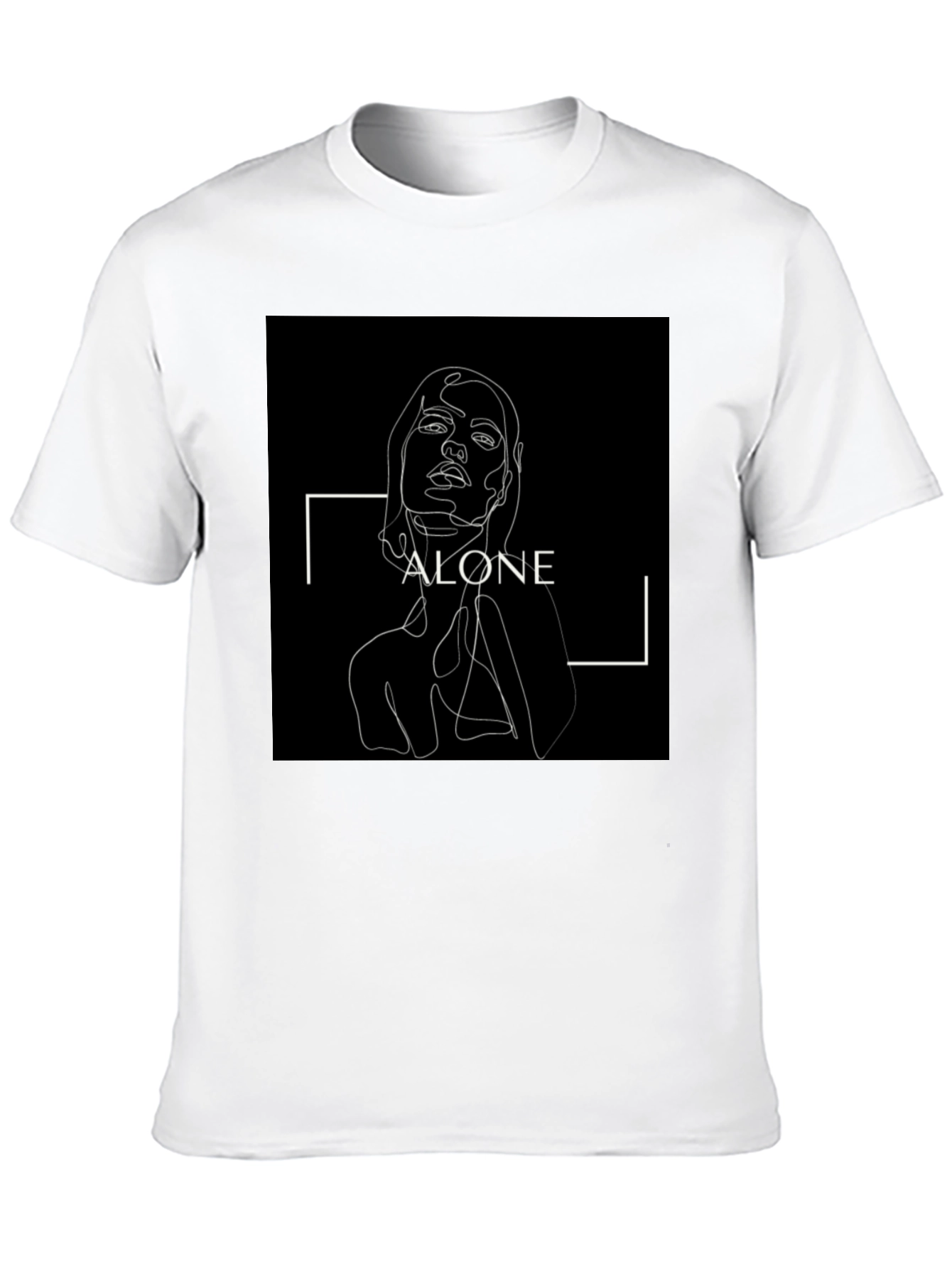 Minimalist Alone Graphic Print Black T-Shirt
