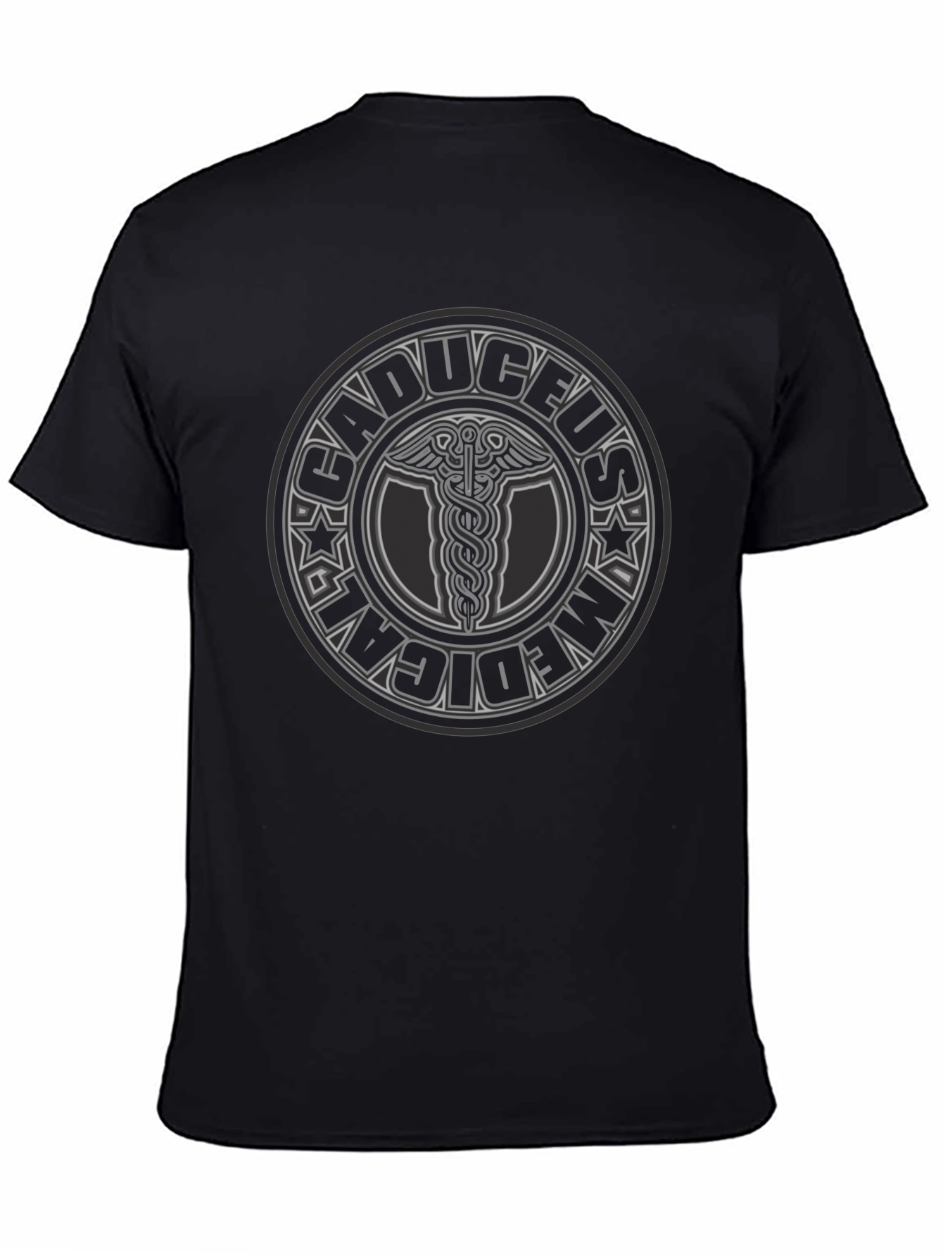 Caduceus Medical T-Shirt - Black Graphic Tee