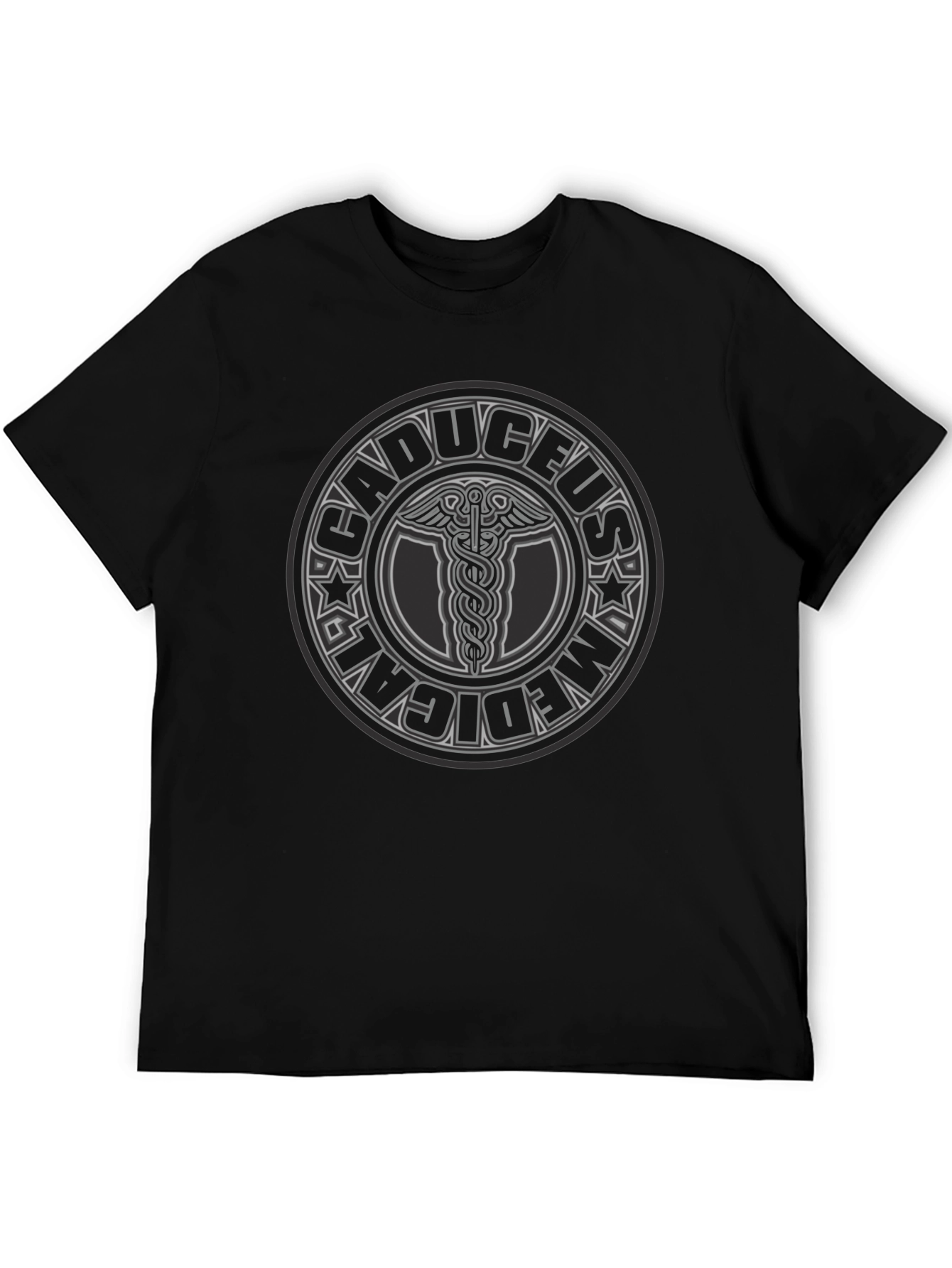 Caduceus Medical T-Shirt - Black Graphic Tee