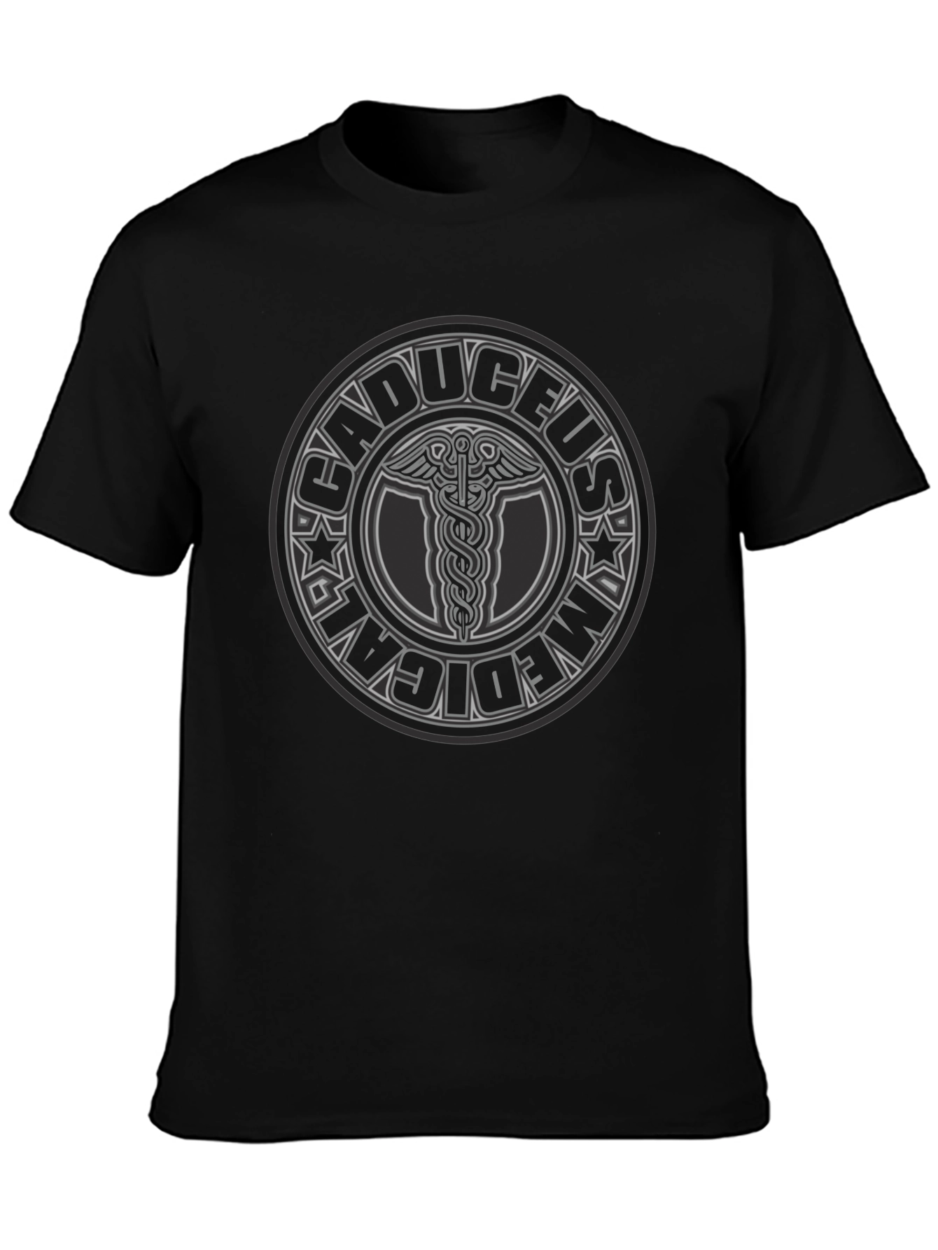 Caduceus Medical T-Shirt - Black Graphic Tee