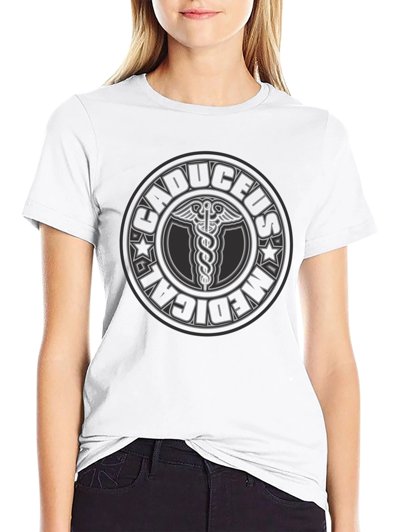 Caduceus Medical T-Shirt - Black Graphic Tee