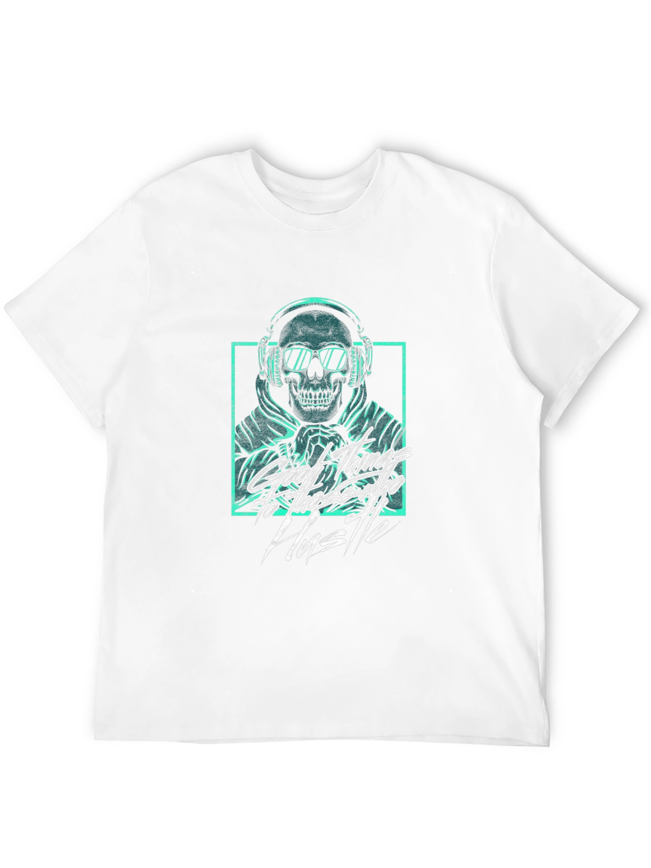 Skull Headphones Graphic Tee - Hustle Hard!