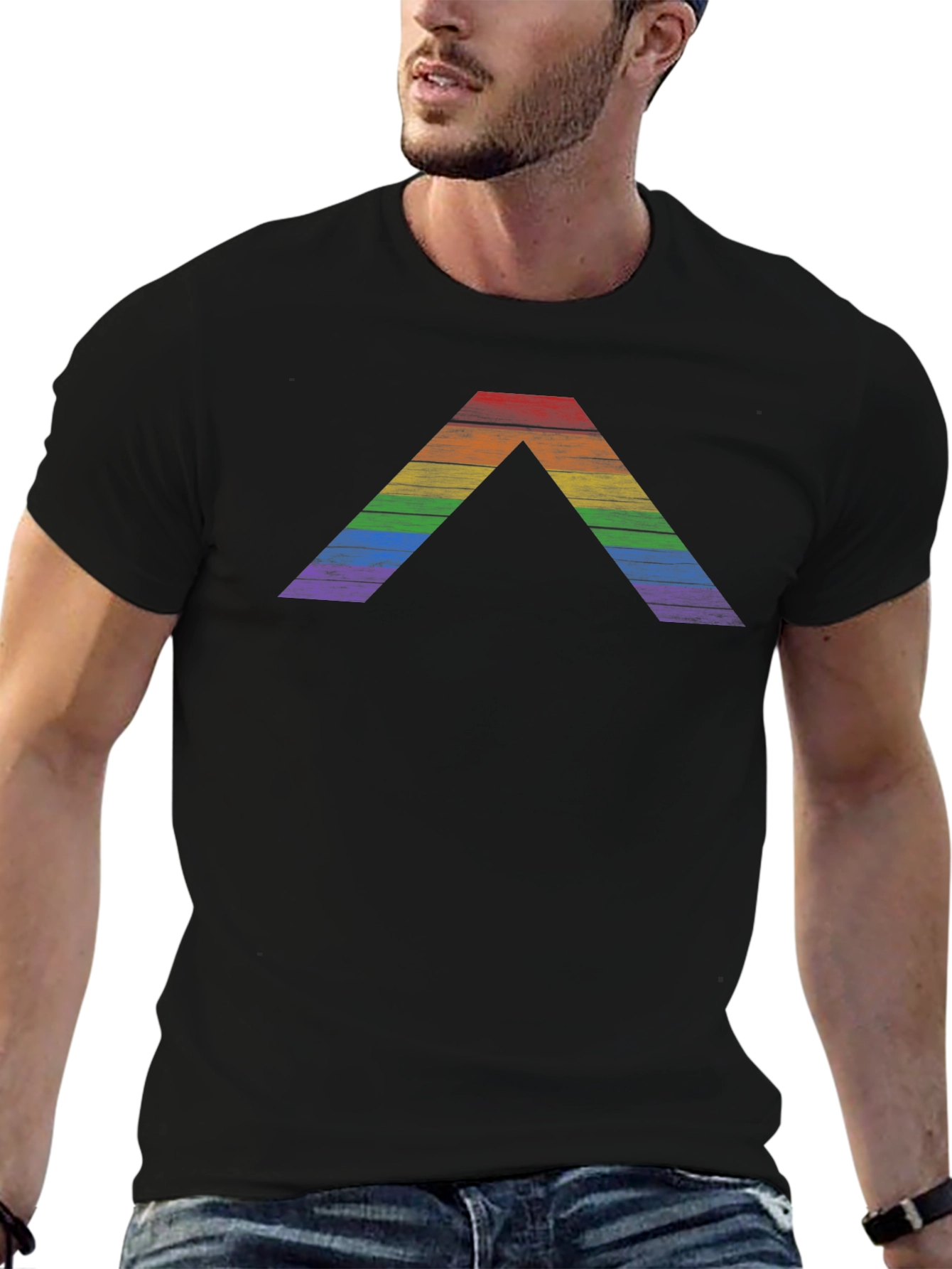 Rainbow Pride Chevron T-Shirt - Classic Black Tee