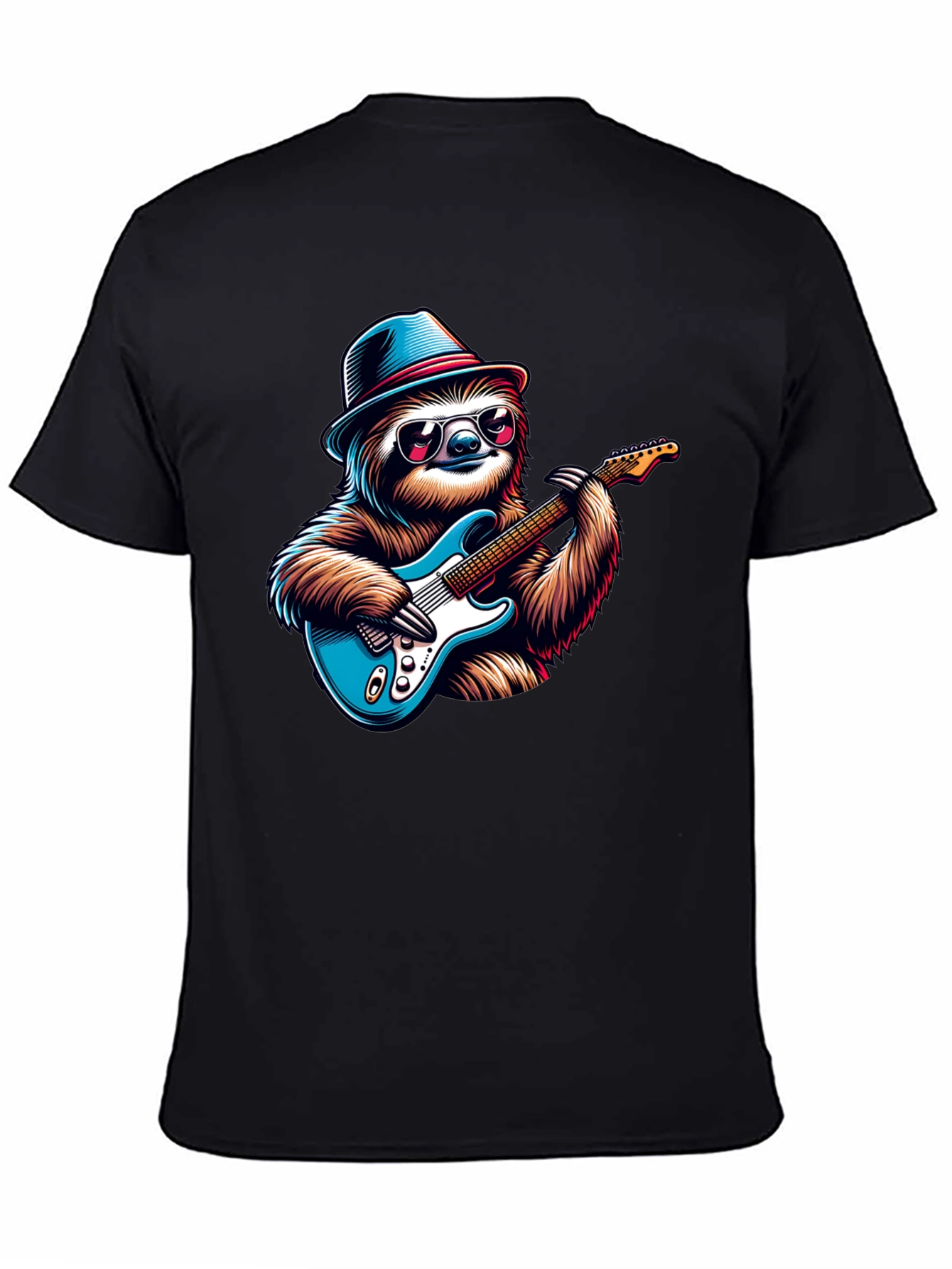 Sloth Guitar Player T-Shirt - Cool Graphic Tee