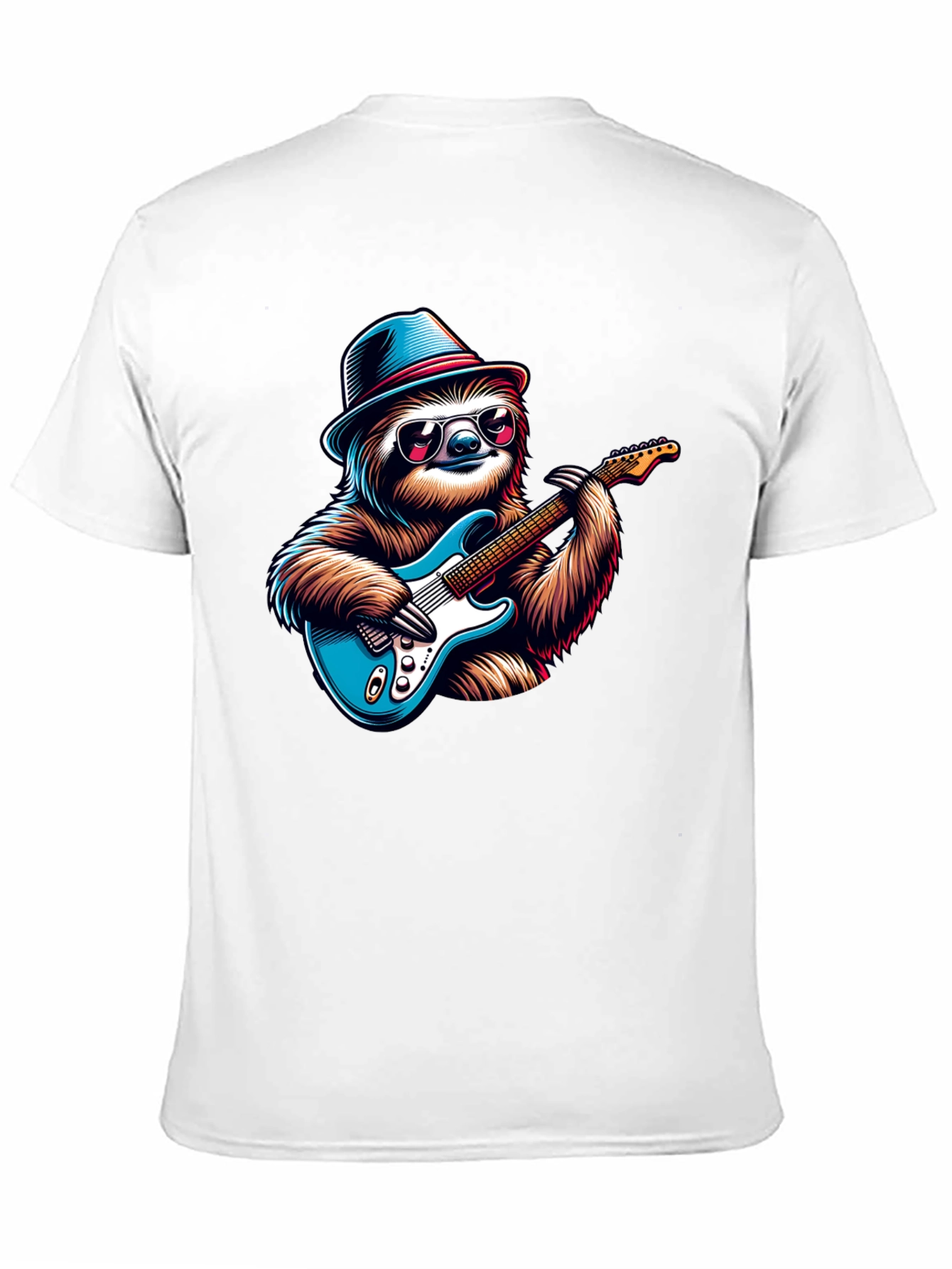 Sloth Guitar Player T-Shirt - Cool Graphic Tee