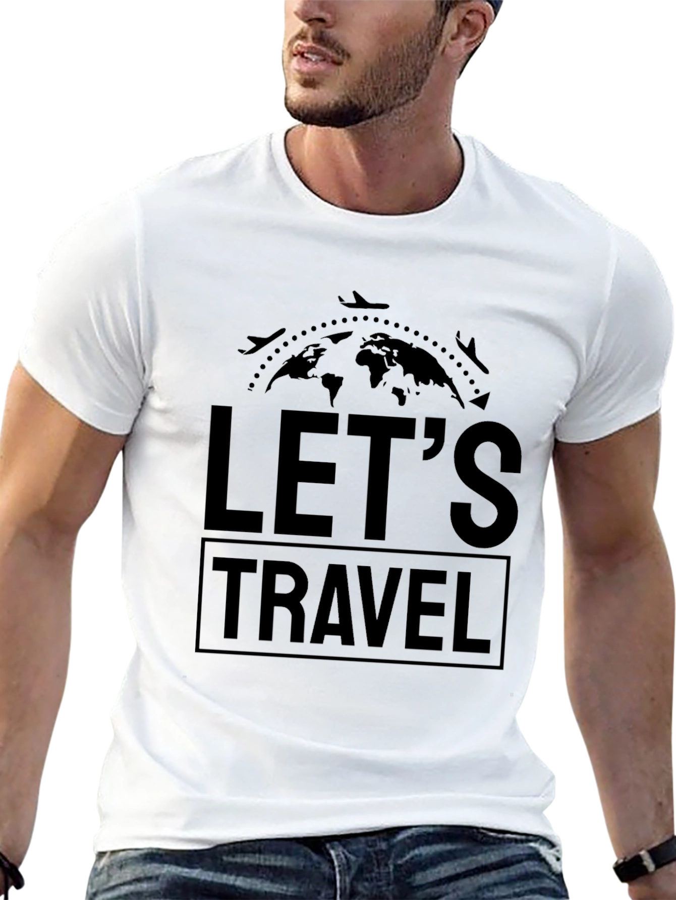 Lets Travel Black T-Shirt