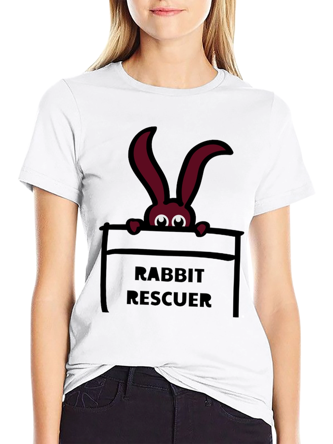 Rabbit Rescuer Graphic Tee - Black