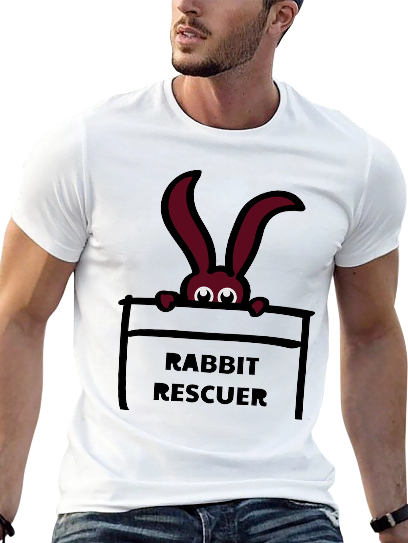 Rabbit Rescuer Graphic Tee - Black
