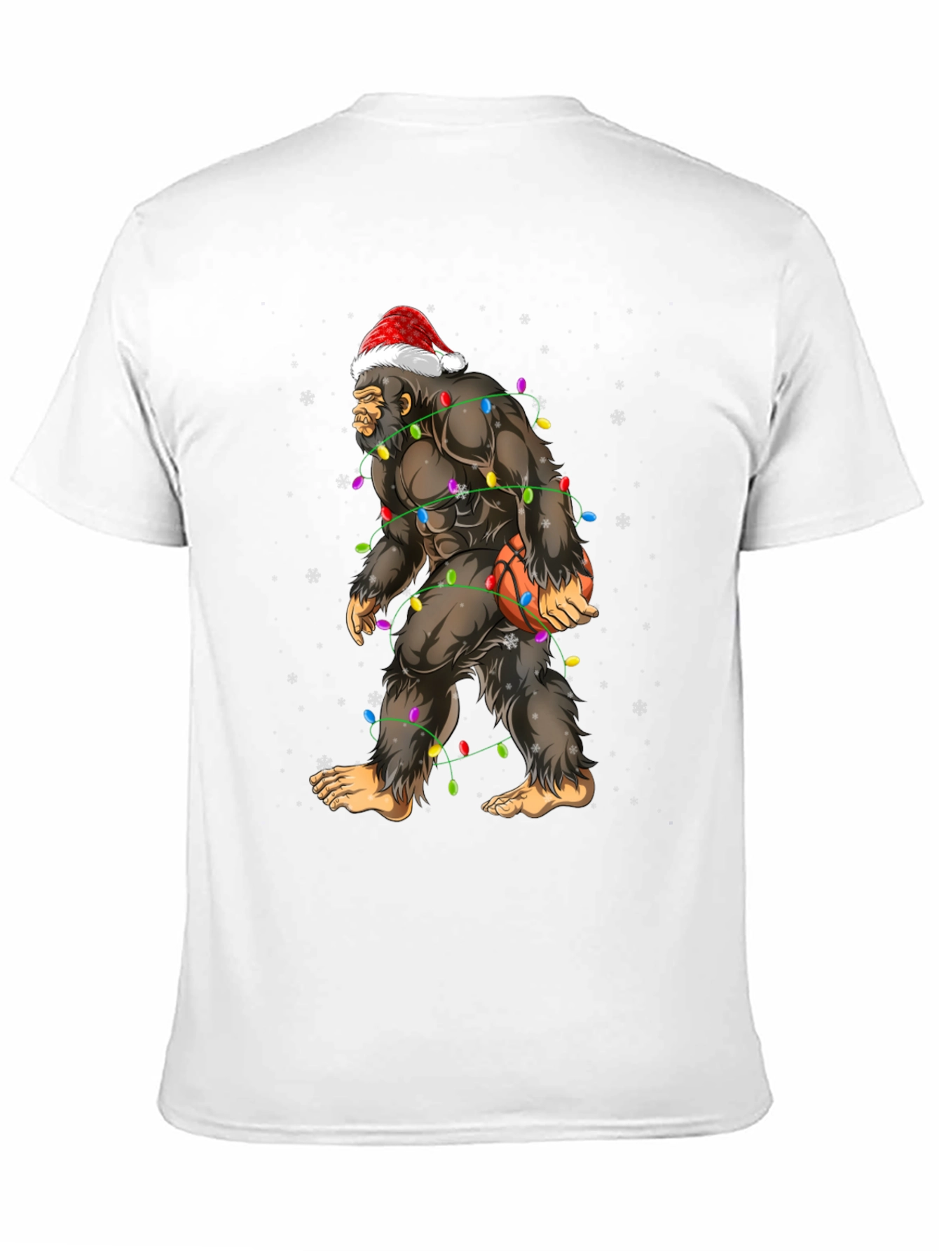 Festive Bigfoot Basketball Christmas T-Shirt