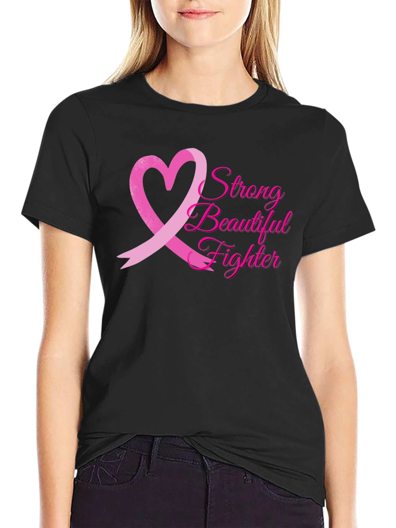 Breast Cancer Awareness T-Shirt: Strong Beautiful Fighter