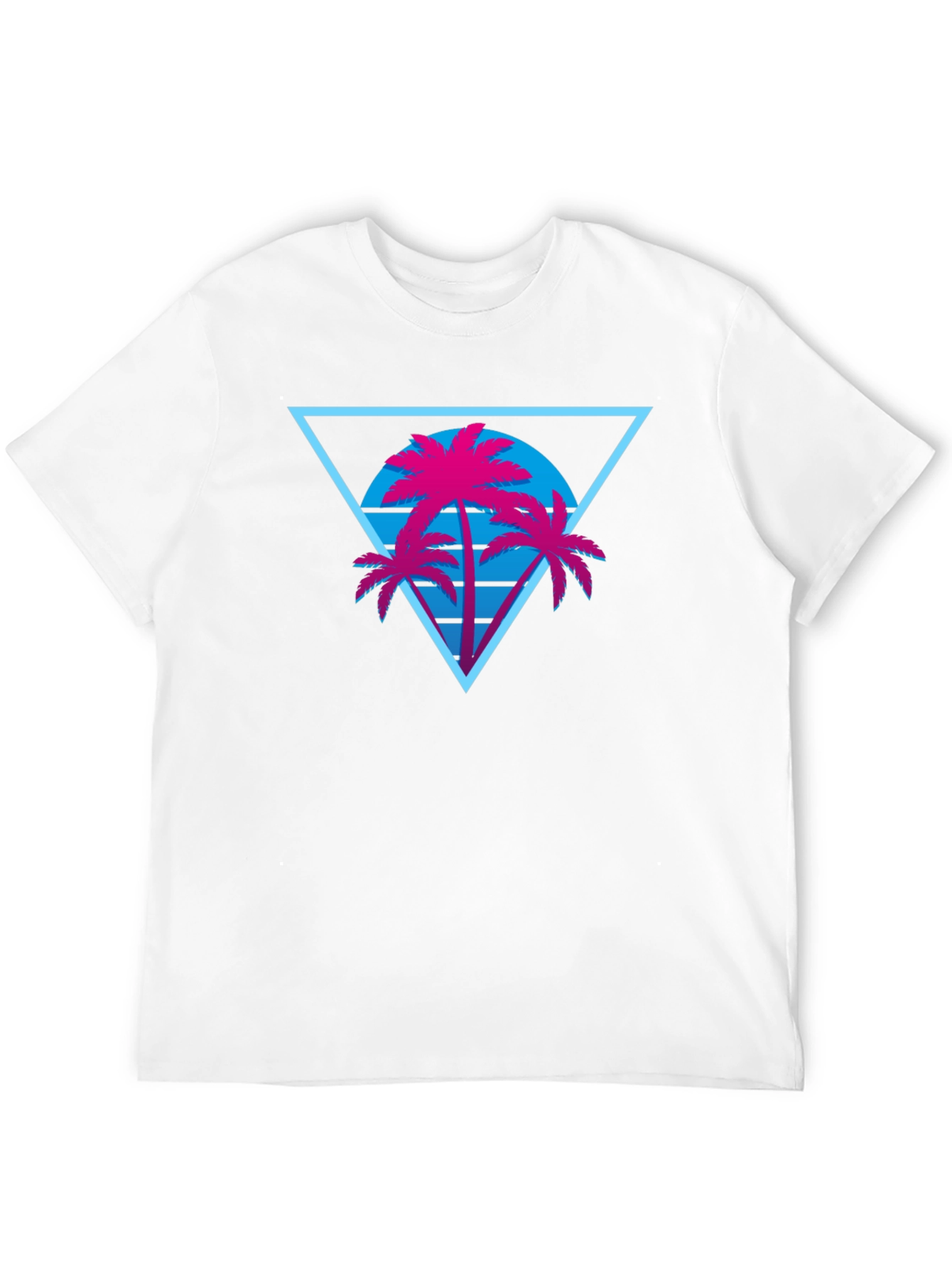Retro Palm Tree Triangle Black T-Shirt