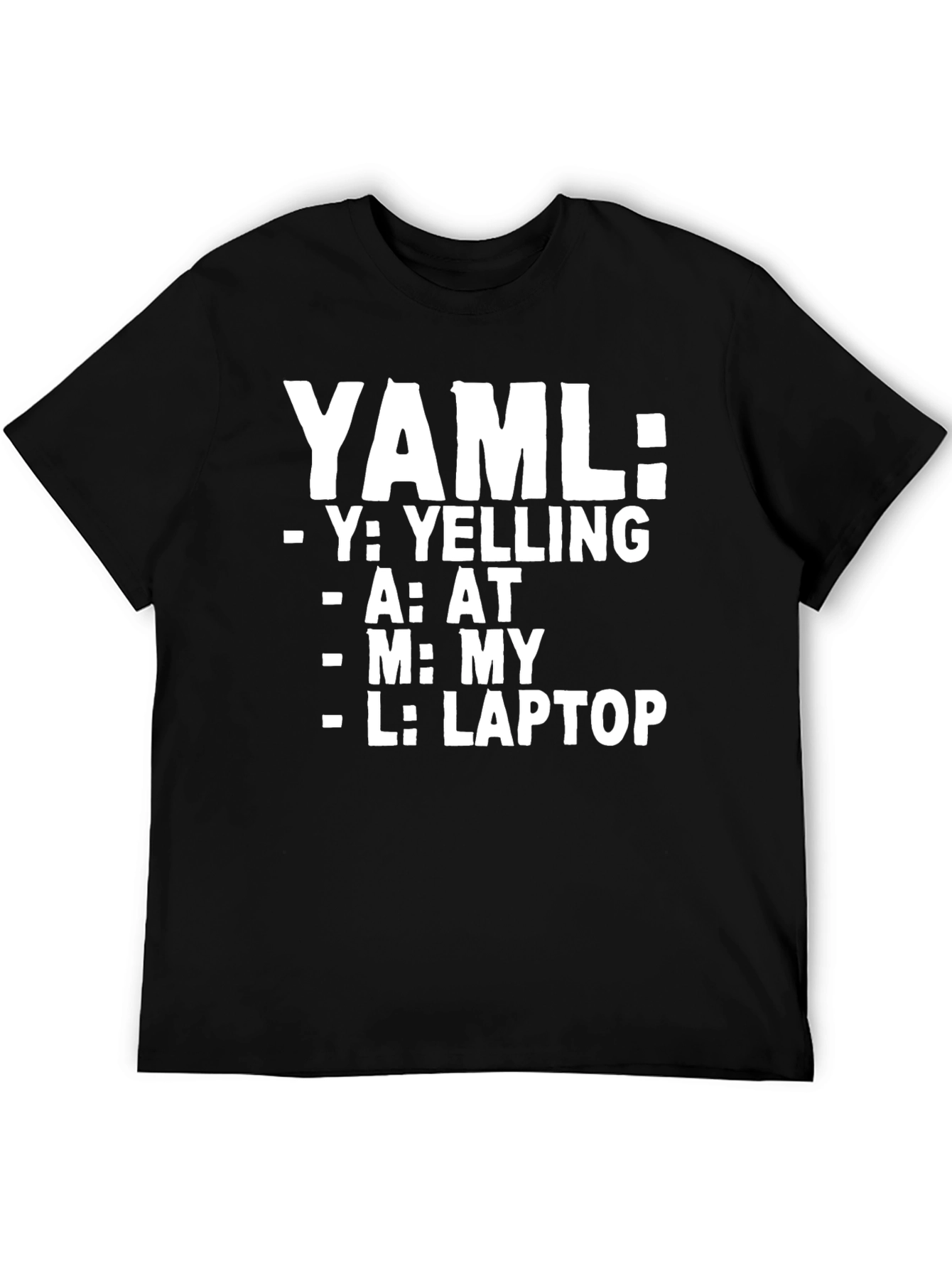 YAML Laptop T-Shirt - Coding Humor