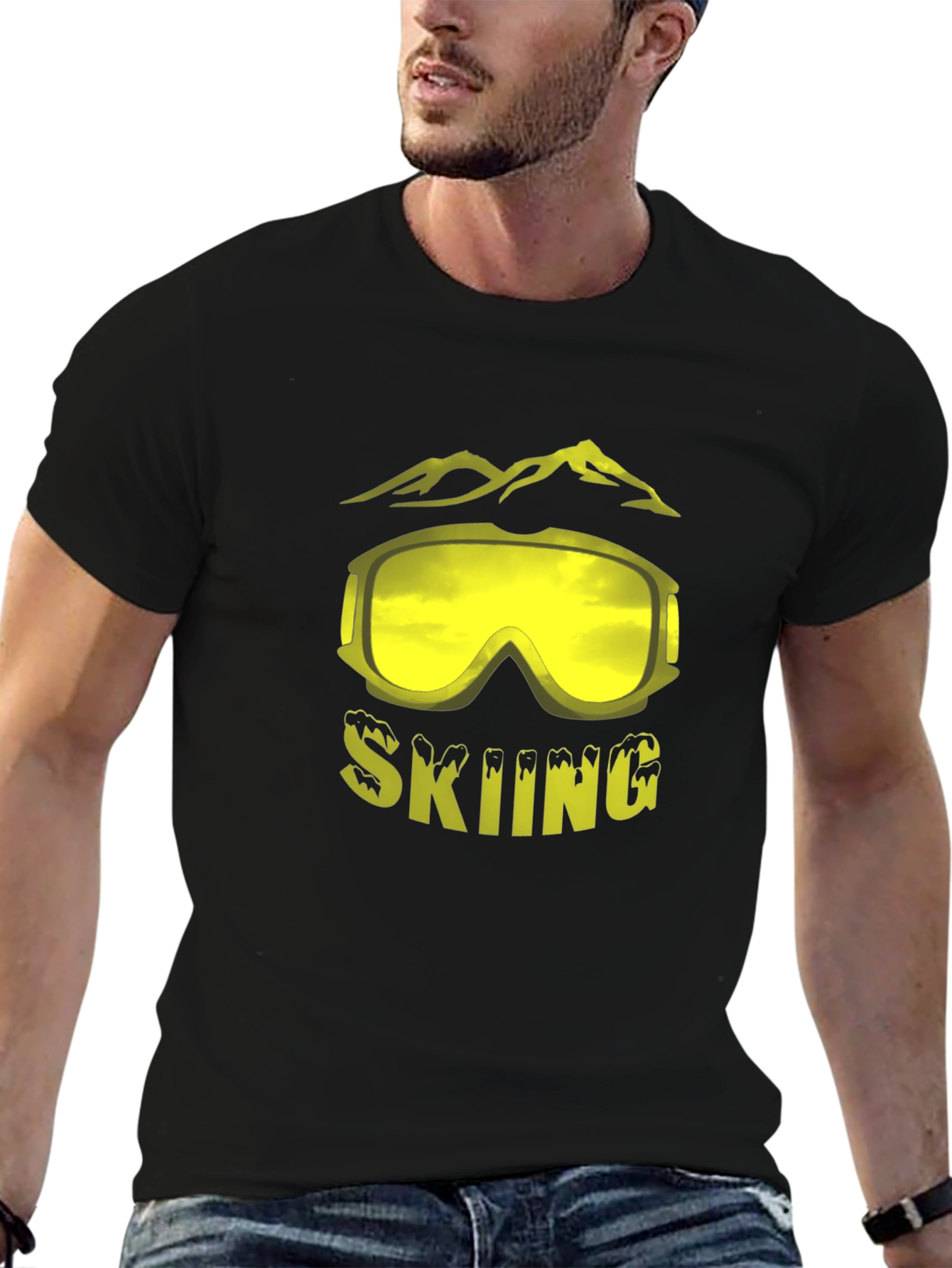 Skiing Graphic Tee - Mountain Goggles Design