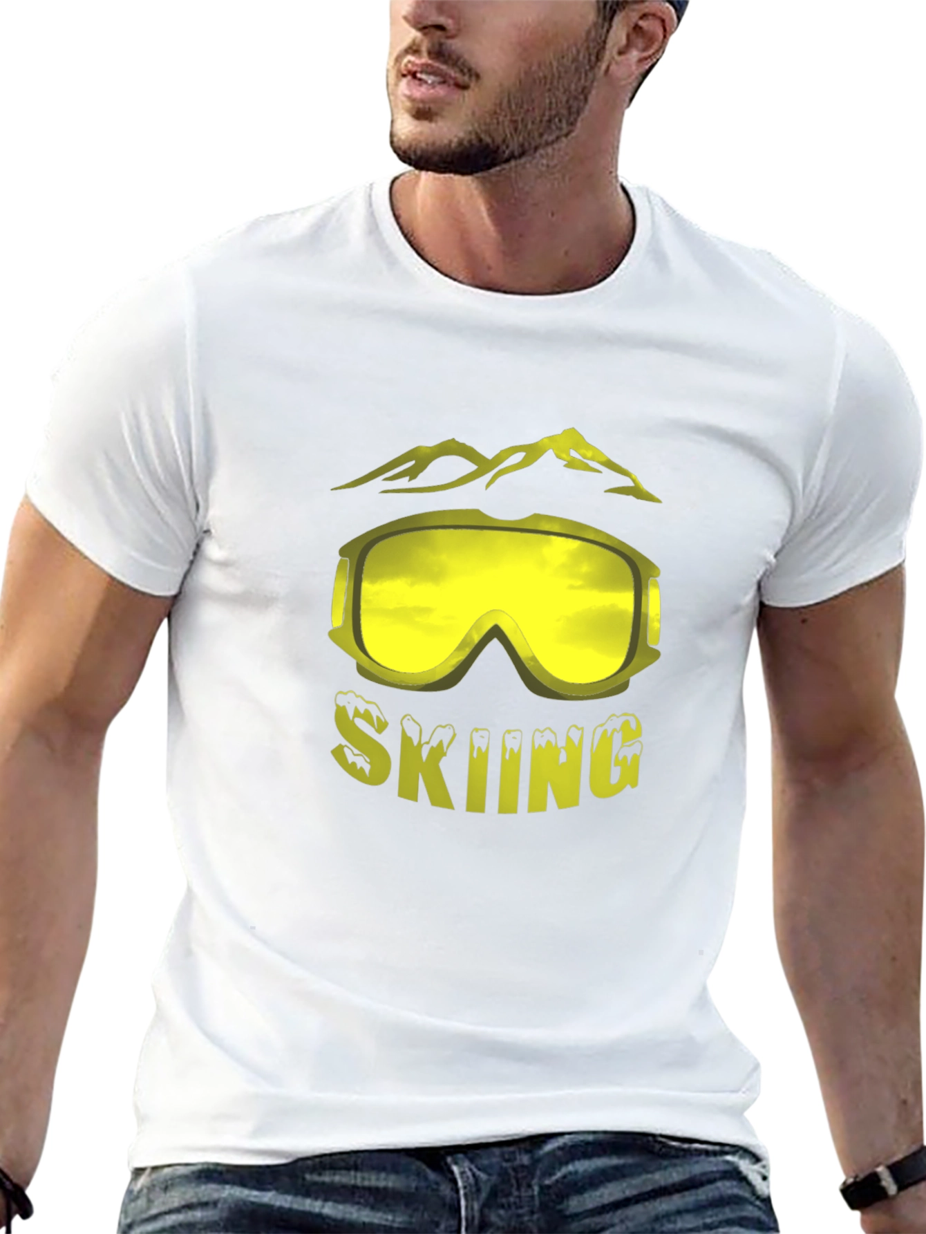 Skiing Graphic Tee - Mountain Goggles Design