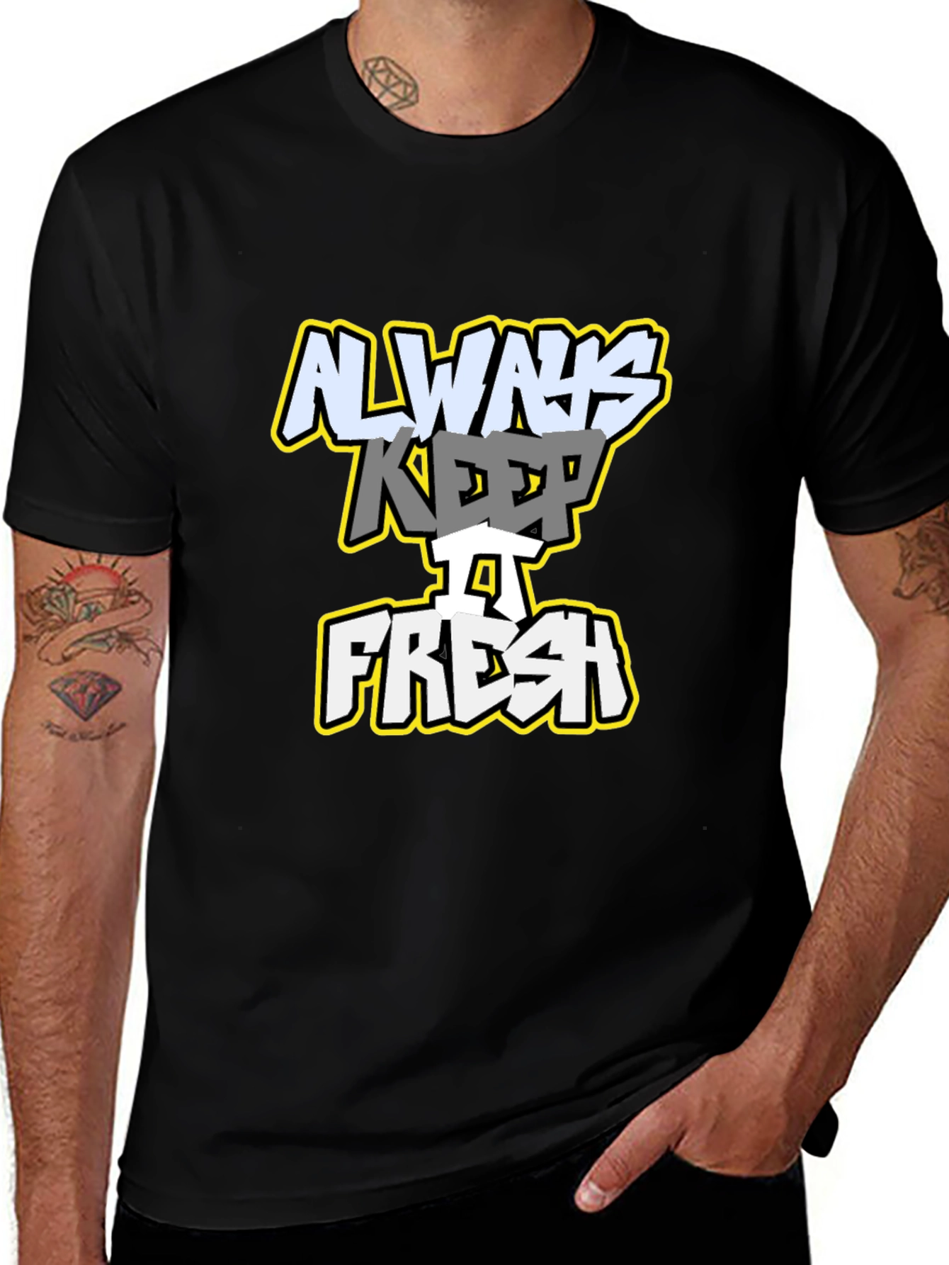 Always Keep it Fresh Black Graphic T-Shirt