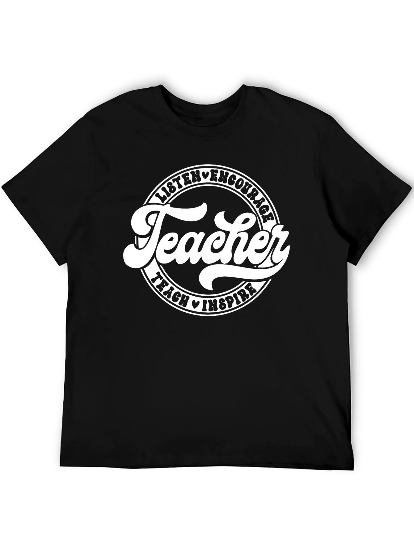 Teacher Inspire Black Graphic Tee