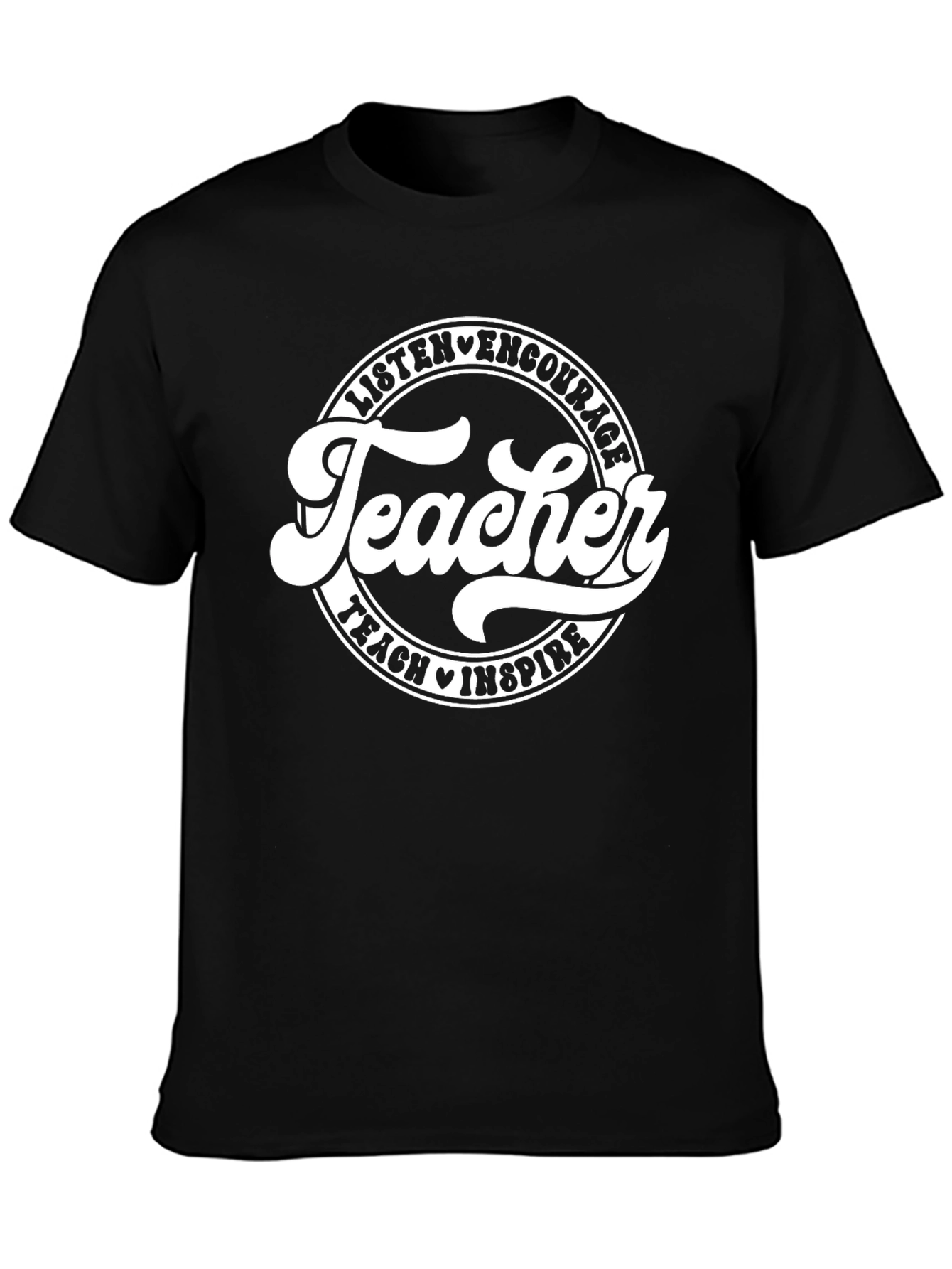 Teacher Inspire Black Graphic Tee