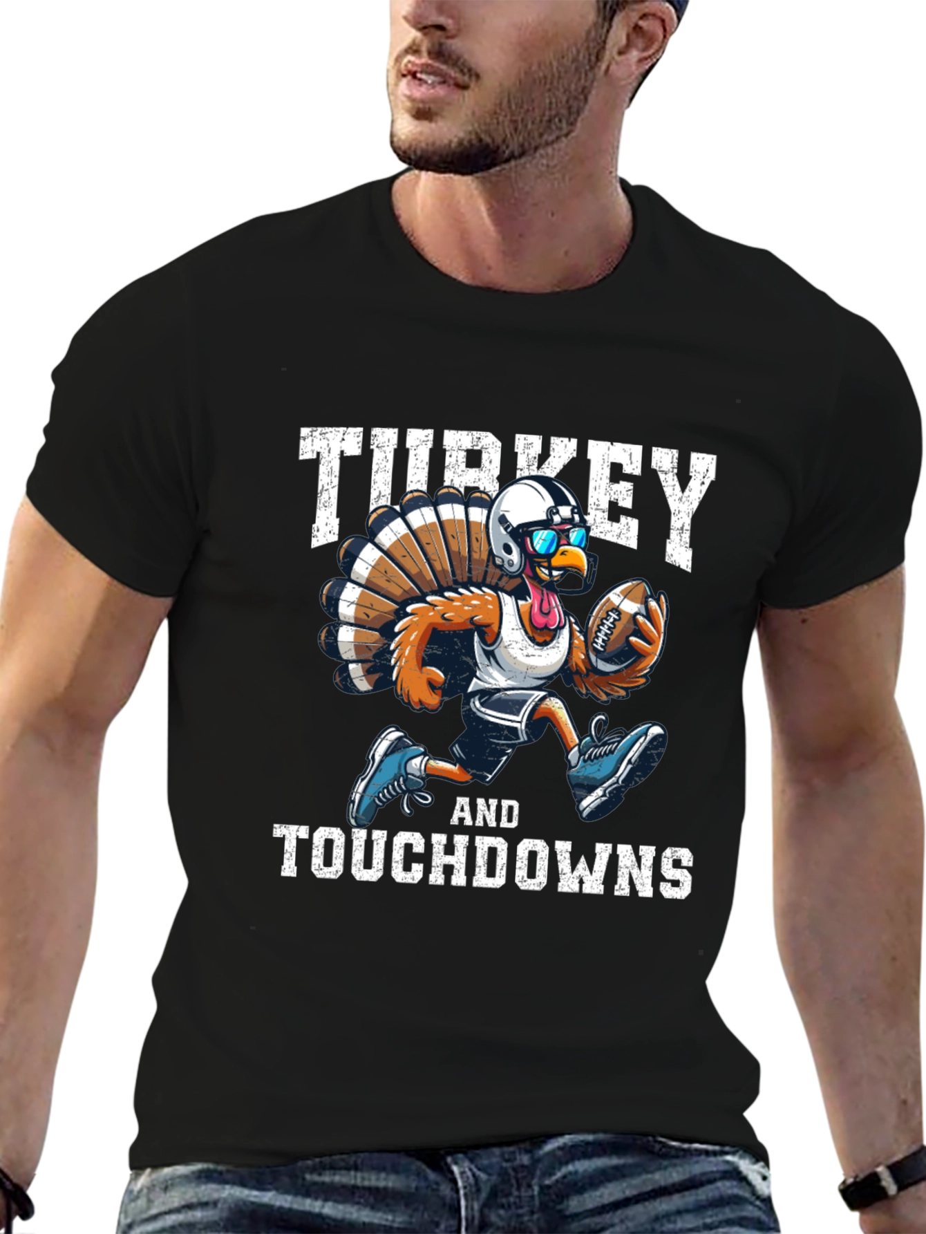 Turkey and Touchdowns Football T-Shirt