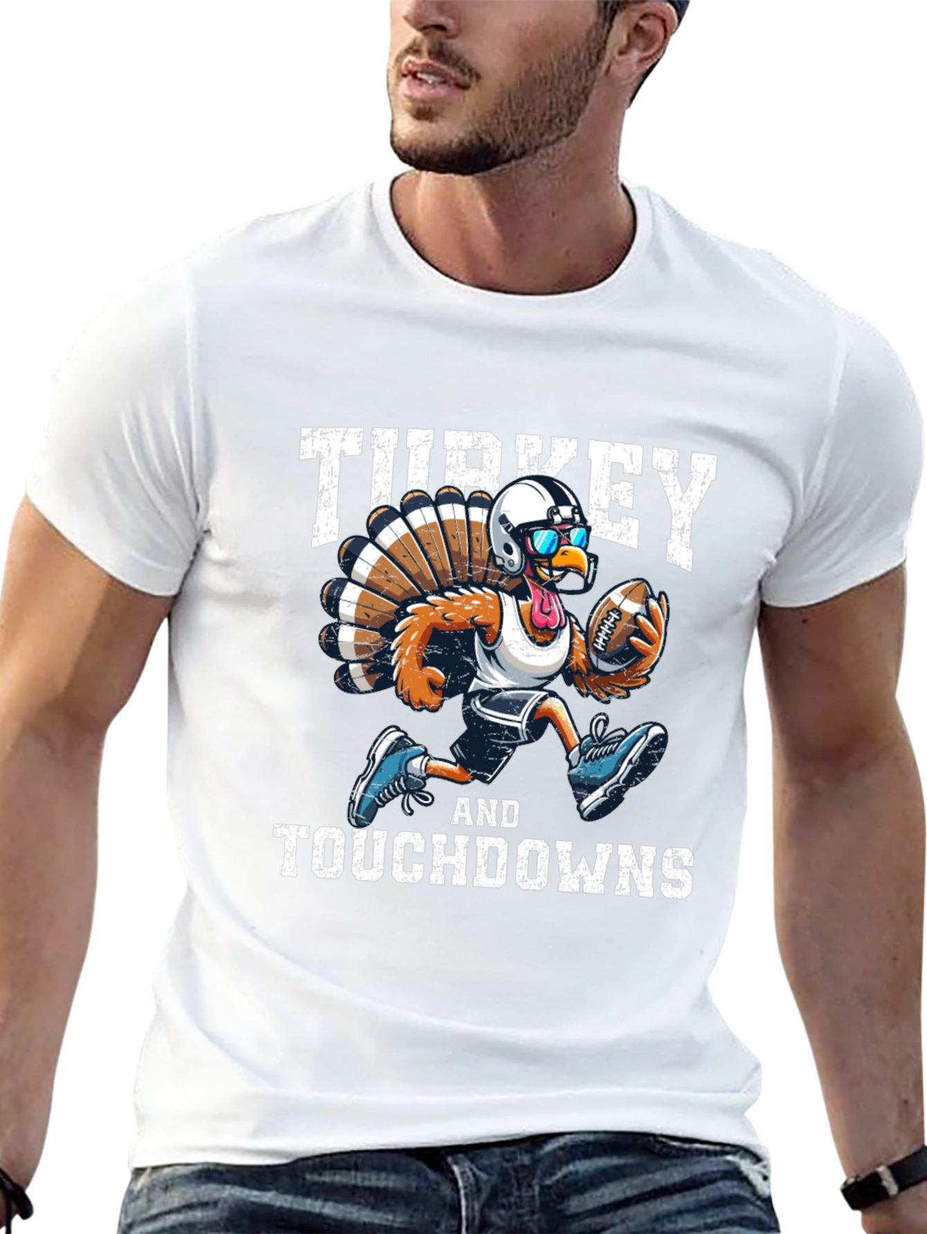 Turkey and Touchdowns Football T-Shirt