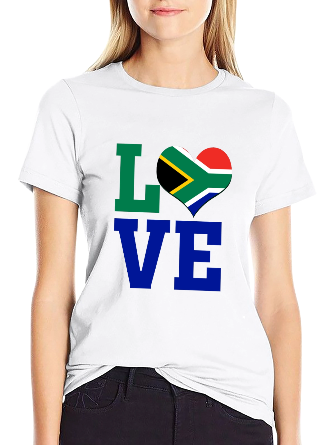 South Africa Flag Heart LOVE T-Shirt